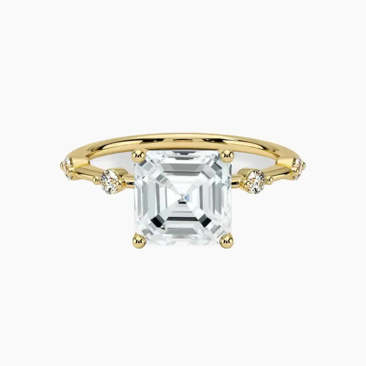 Cordelia 1 Carat Asscher Cut Solitaire Lab Grown Diamond Ring in 14K Yellow Gold