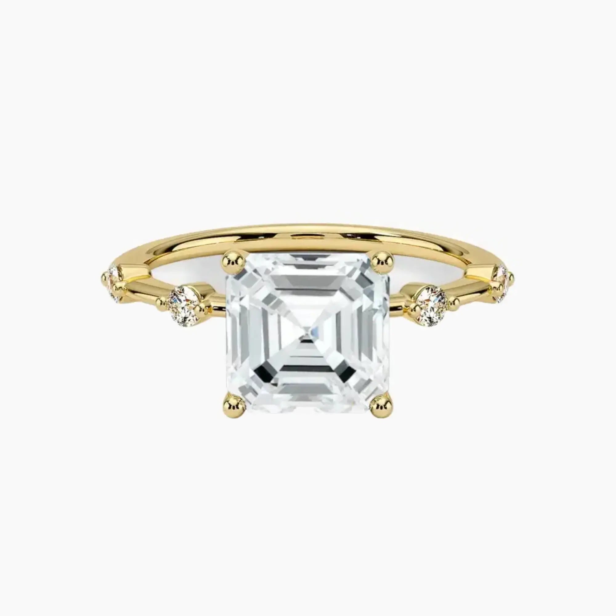 Cordelia 4.5 Carat Asscher Cut Solitaire Lab Grown Diamond Ring in Platinum - View 7
