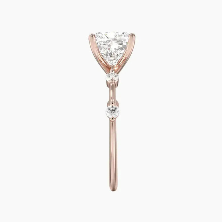 Cordelia 2 Carat Cushion Cut Solitaire Lab Grown Diamond Ring in 14K Yellow Gold - View 9