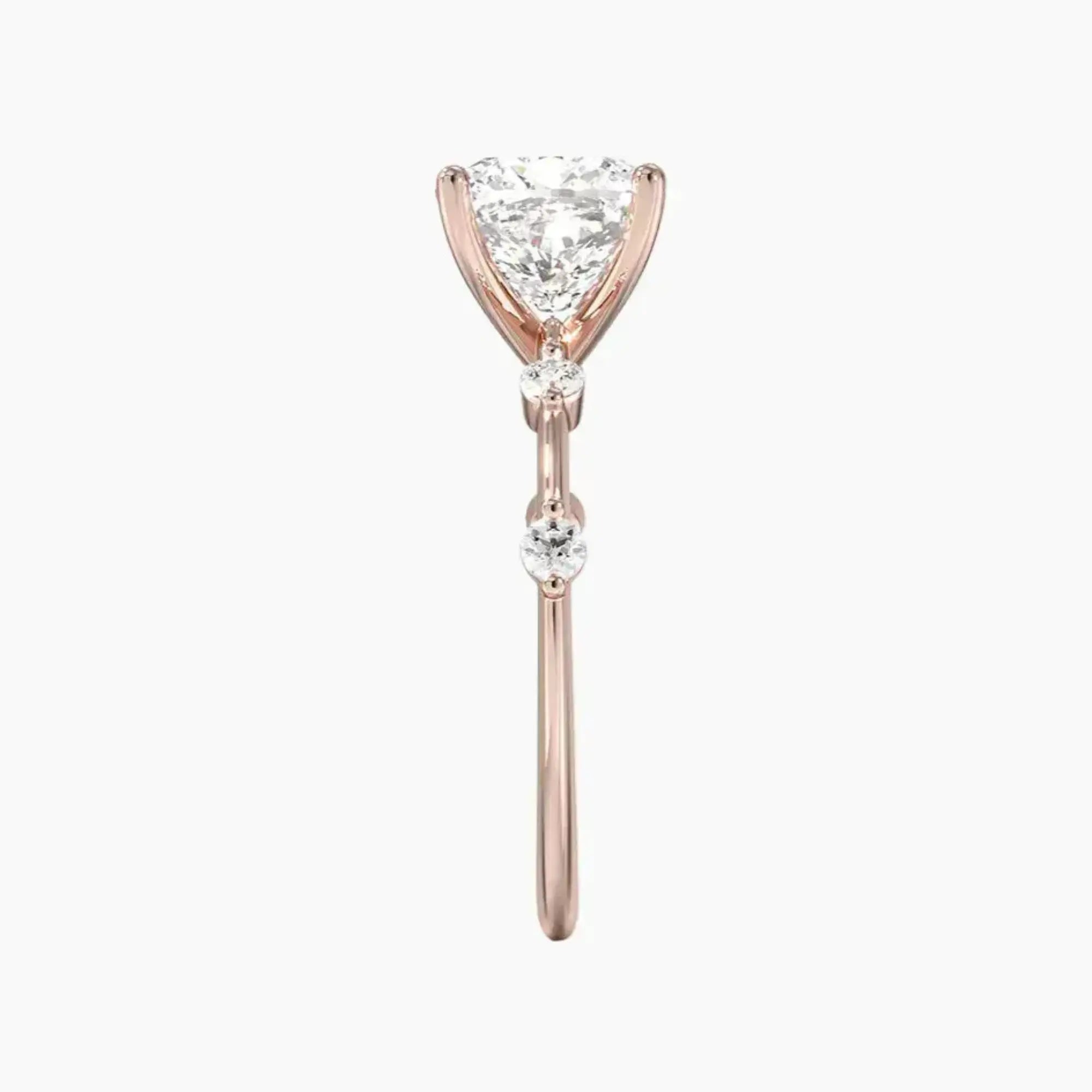 Cordelia 2.5 Carat Cushion Cut Solitaire Lab Grown Diamond Ring in 14K Rose Gold - View 3