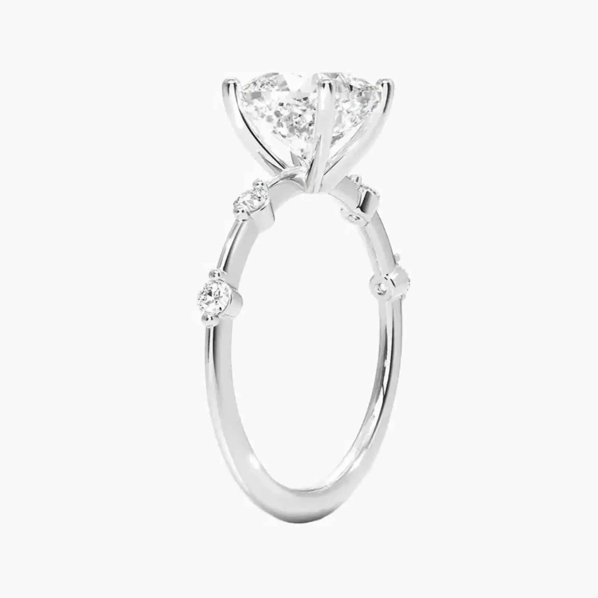 Cordelia 1 Carat Cushion Cut Solitaire Lab Grown Diamond Ring in Silver - View 2