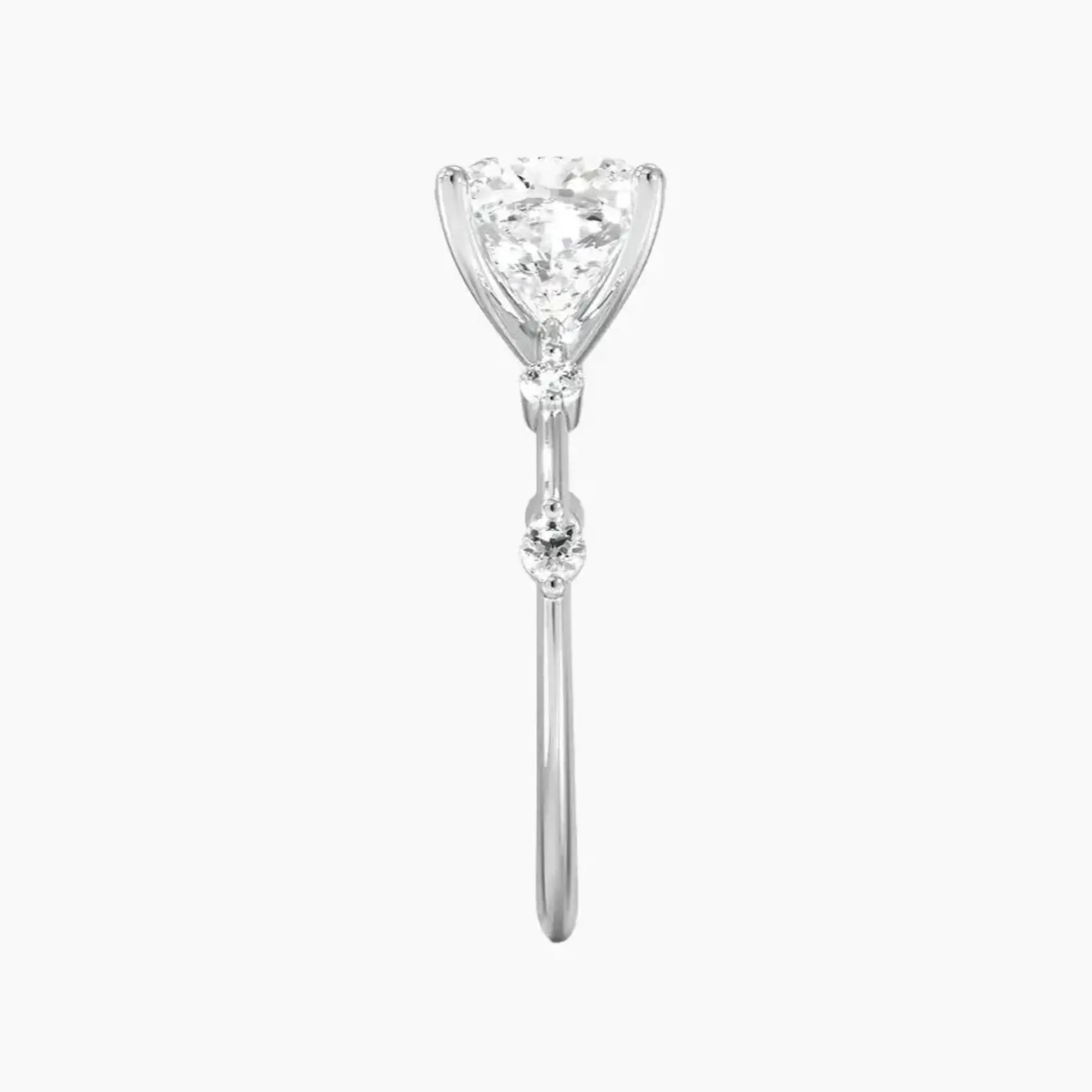 Cordelia 4 Carat Cushion Cut Solitaire Lab Grown Diamond Ring in 10K White Gold - View 3