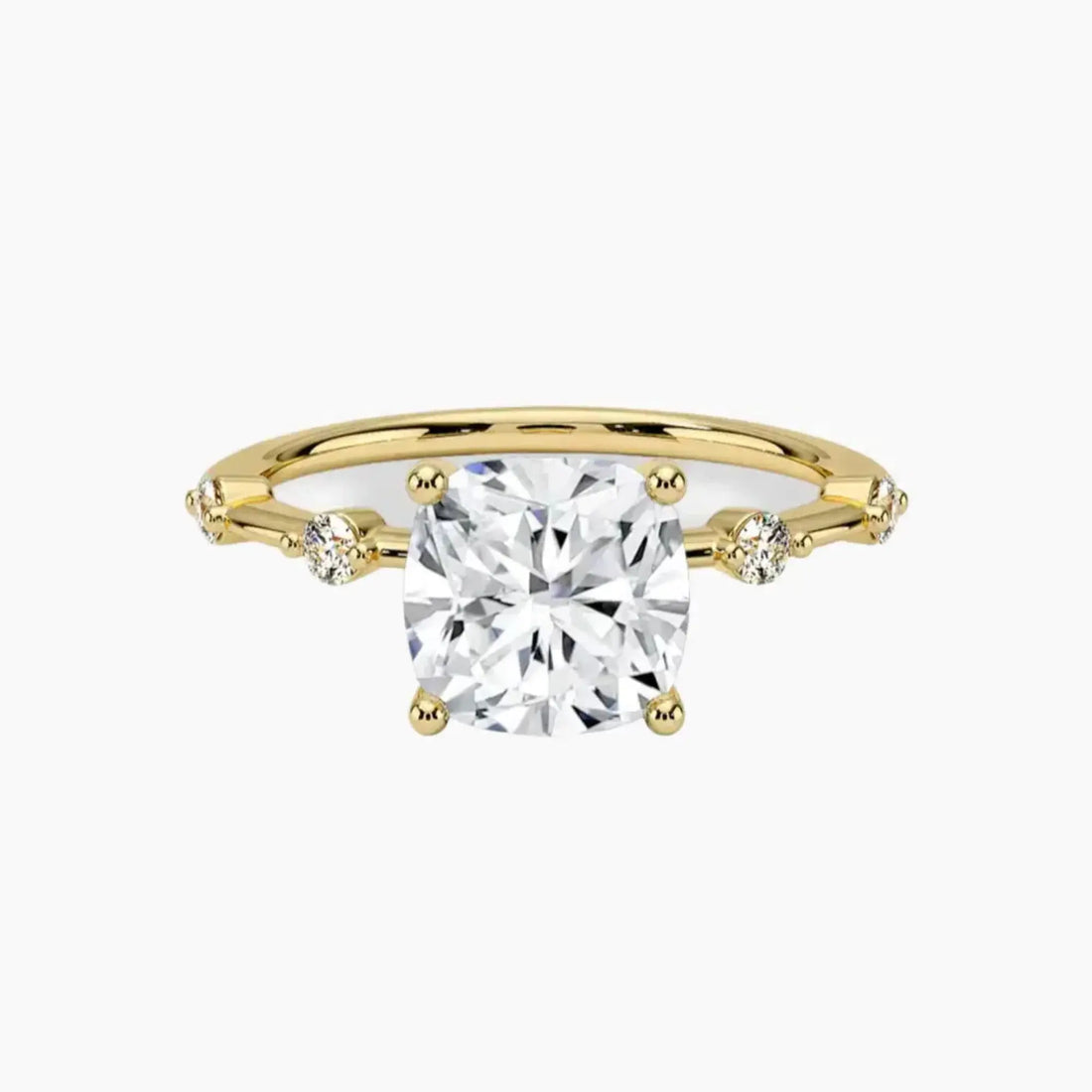 Cordelia 5 Carat Cushion Cut Solitaire Lab Grown Diamond Ring in Platinum - View 7