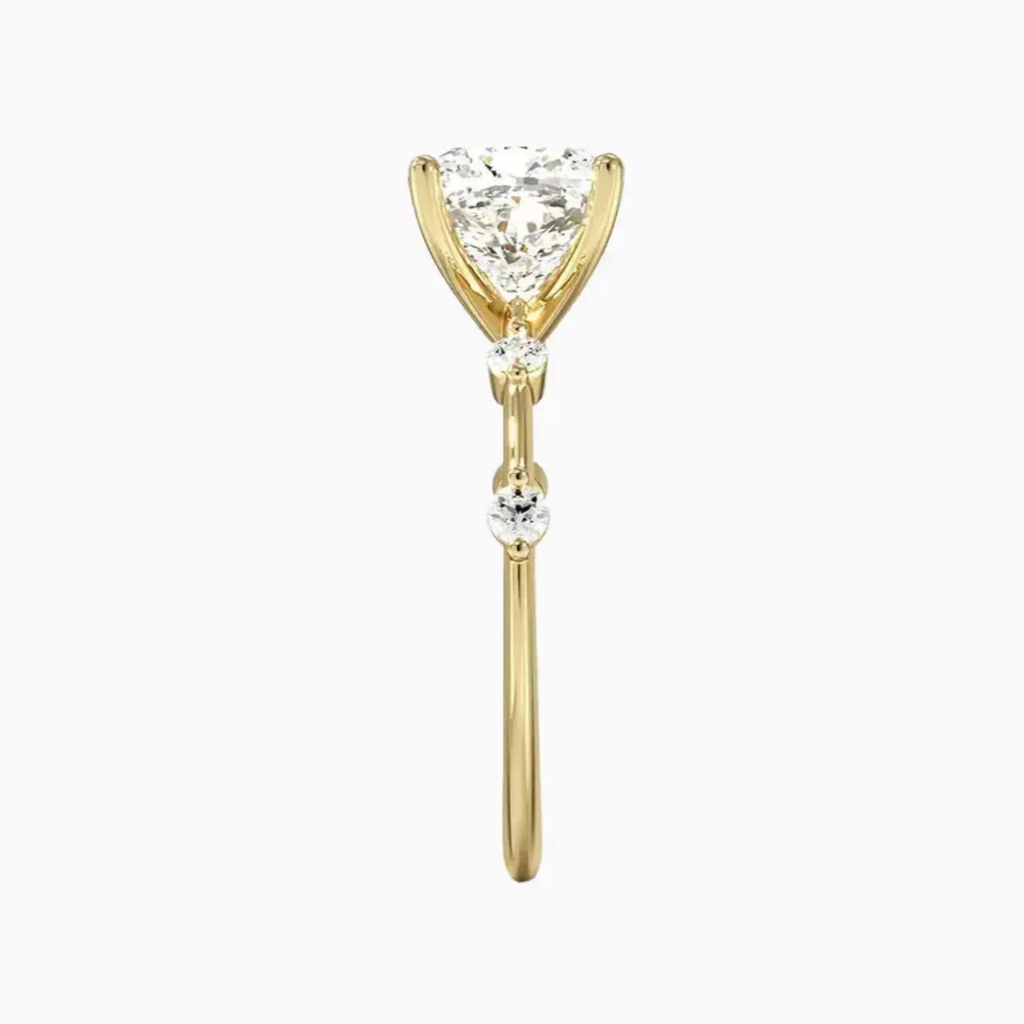 Cordelia 4 Carat Cushion Cut Solitaire Lab Grown Diamond Ring in 10K Rose Gold - View 9