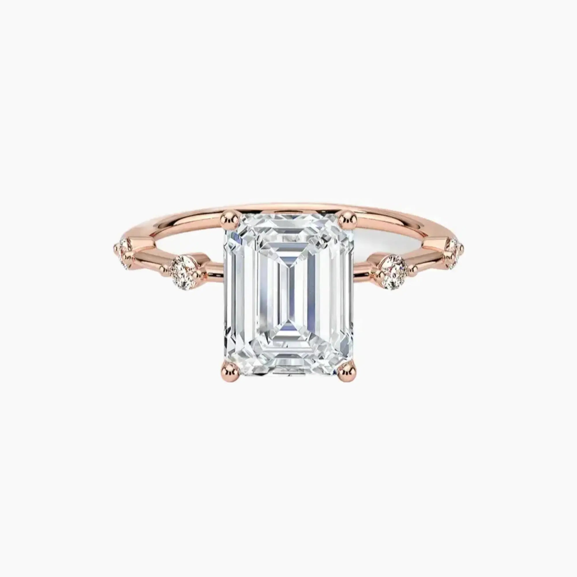 Cordelia 4.5 Carat Emerald Cut Solitaire Lab Grown Diamond Ring in Silver - View 4