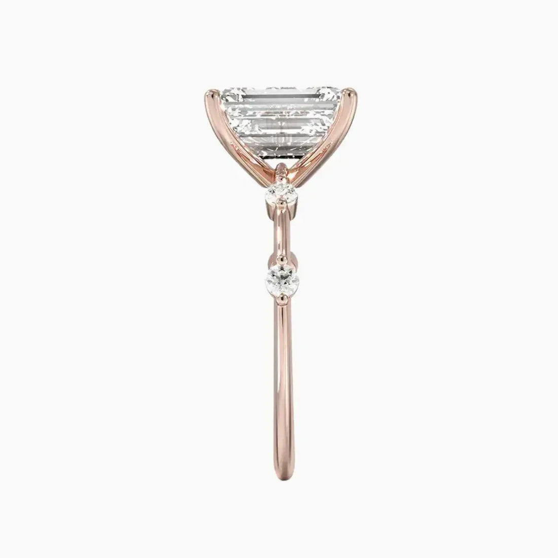 Cordelia 2 Carat Emerald Cut Solitaire Lab Grown Diamond Ring in Silver - View 6