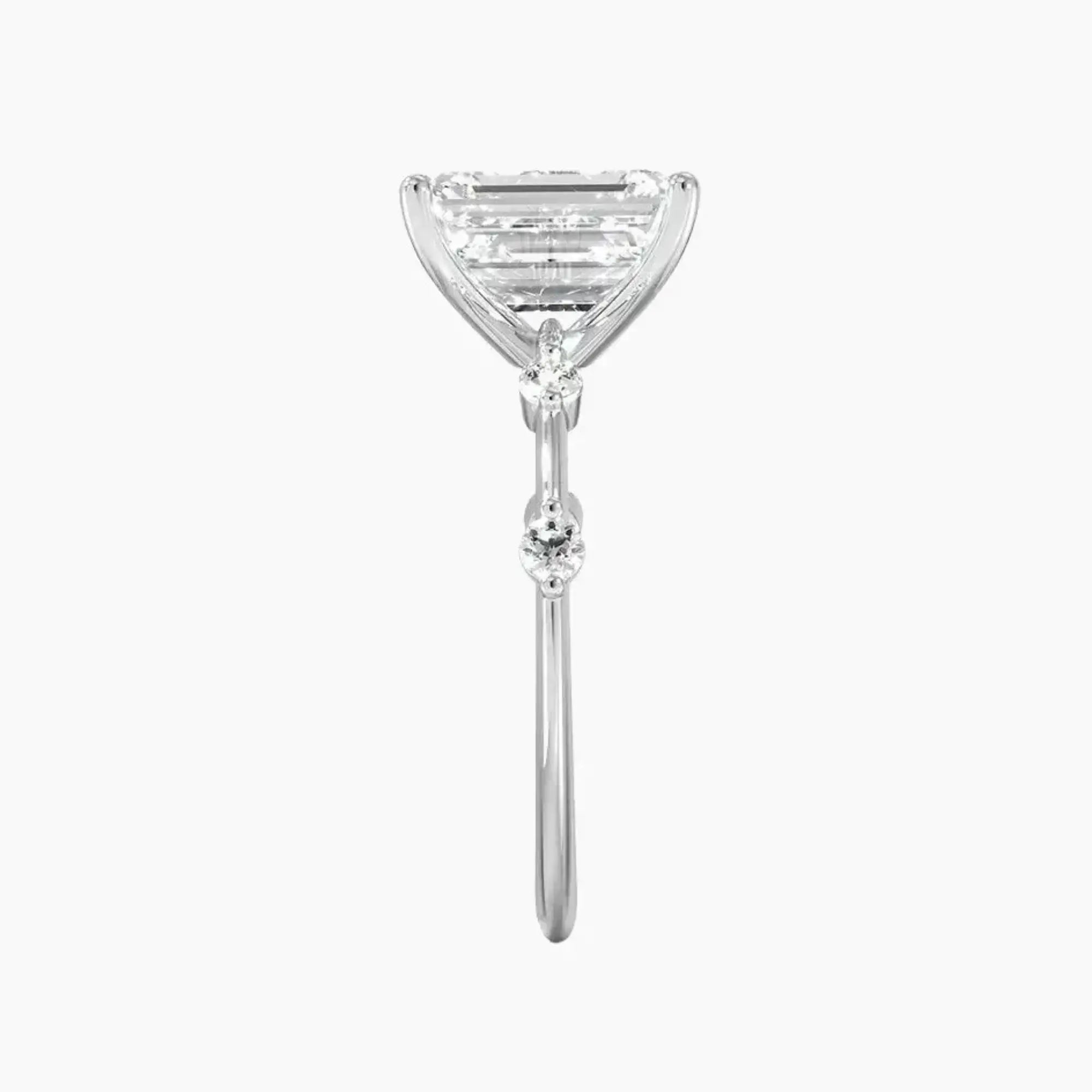 Cordelia 1 Carat Emerald Cut Solitaire Lab Grown Diamond Ring in Platinum - View 3