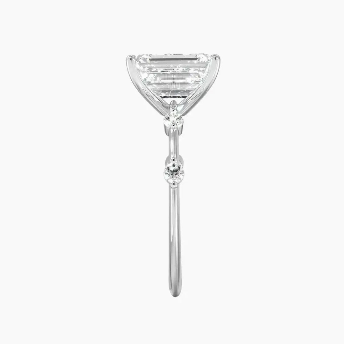 Cordelia 2 Carat Emerald Cut Solitaire Lab Grown Diamond Ring in 10K Rose Gold - View 6