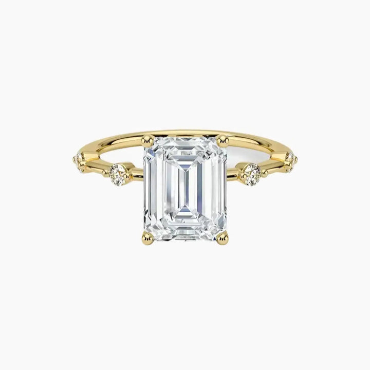 Cordelia 2 Carat Emerald Cut Solitaire Lab Grown Diamond Ring in 14K Yellow Gold