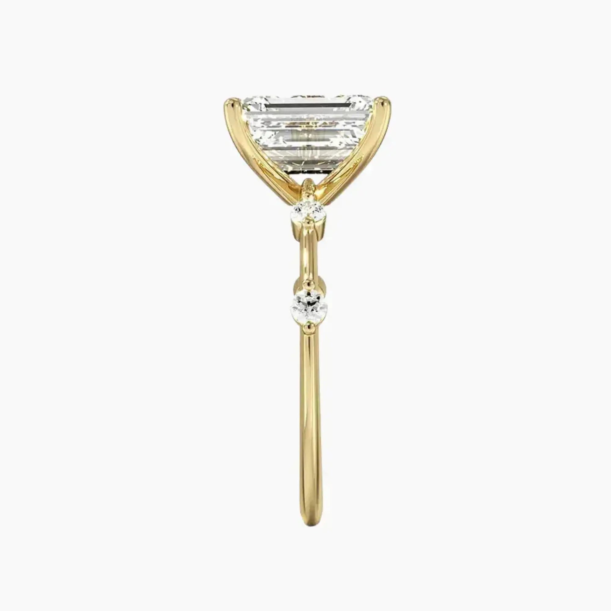Cordelia 1 Carat Emerald Cut Solitaire Lab Grown Diamond Ring in Silver - View 9