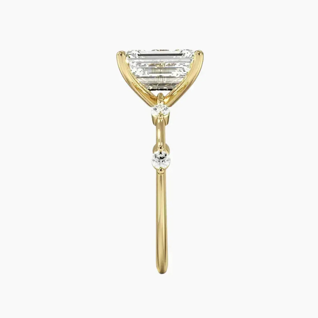 Cordelia 4 Carat Emerald Cut Solitaire Lab Grown Diamond Ring in Silver - View 9