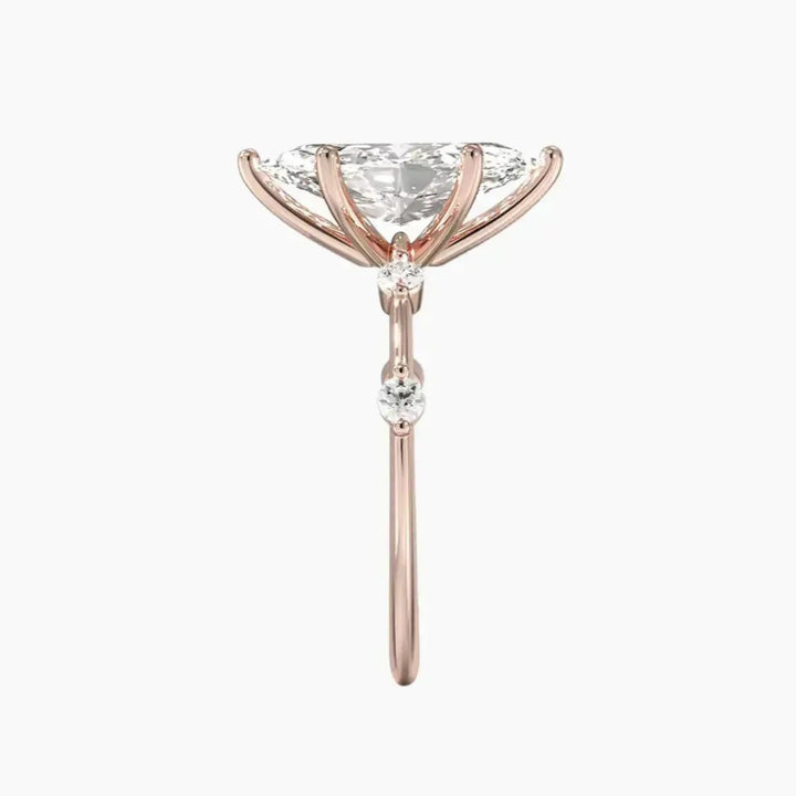 Cordelia 4 Carat Marquise Cut Solitaire Lab Grown Diamond Ring in 14K Yellow Gold - View 9