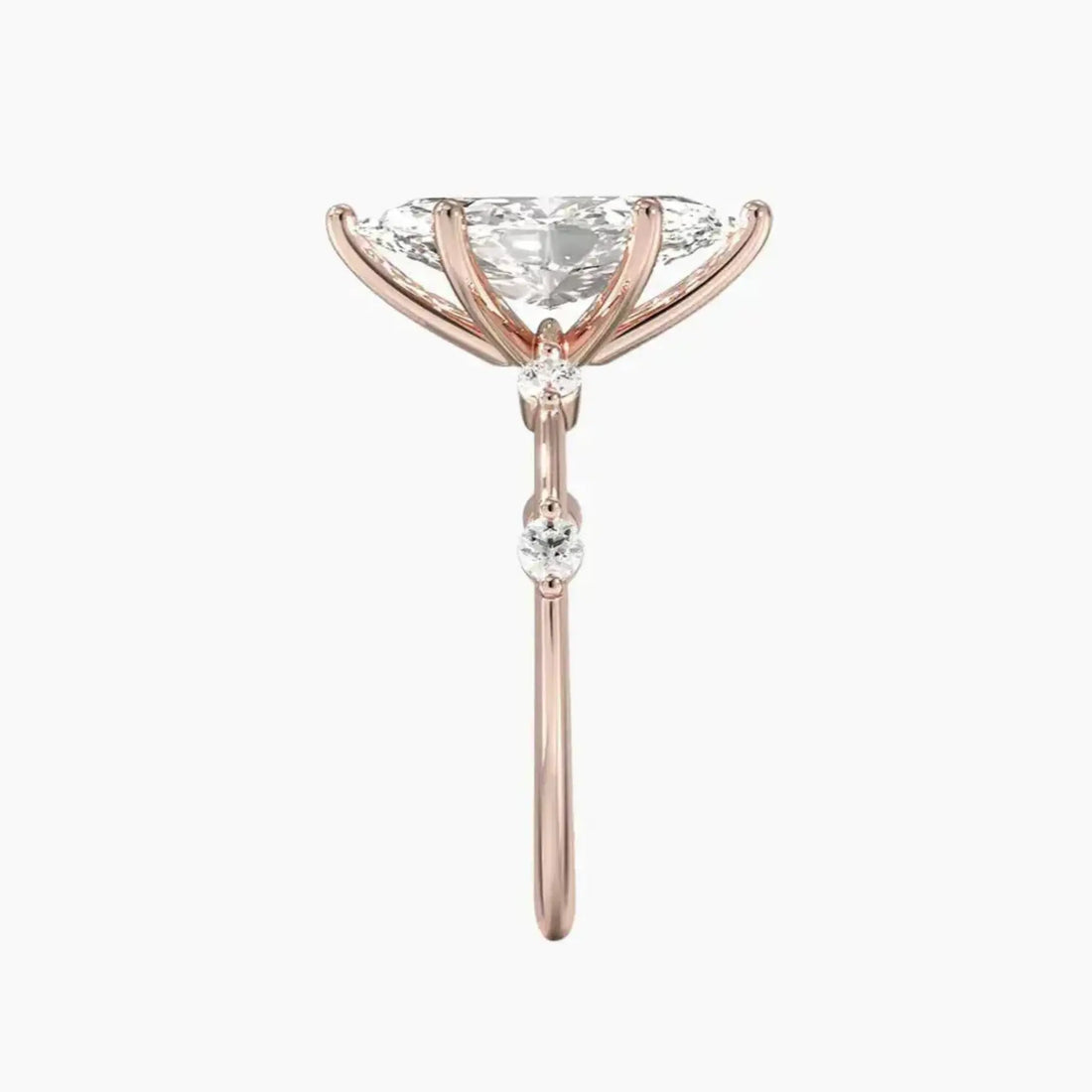 Cordelia 3.5 Carat Marquise Cut Solitaire Lab Grown Diamond Ring in Silver - View 6