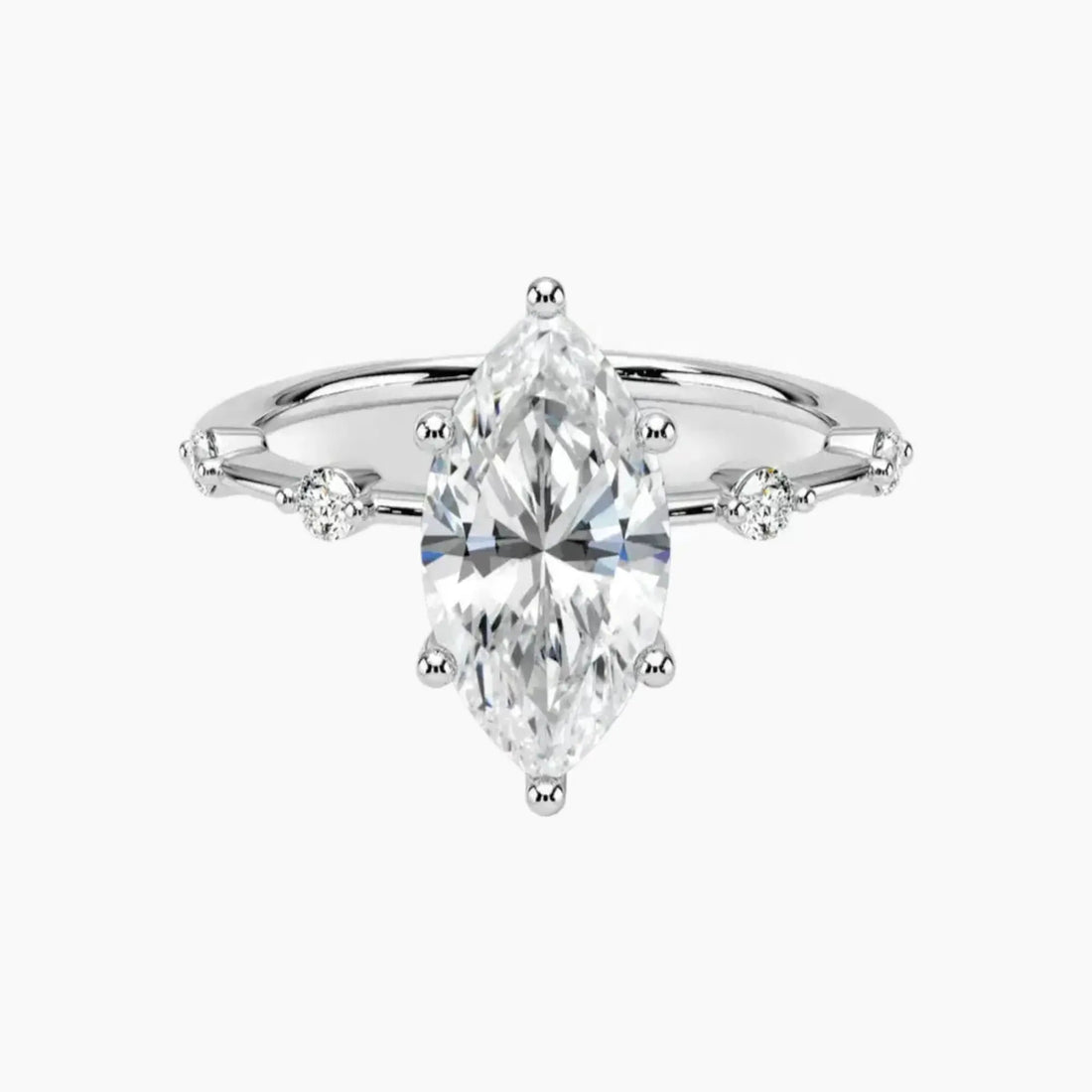 Cordelia 2 Carat Marquise Cut Solitaire Lab Grown Diamond Ring in Platinum