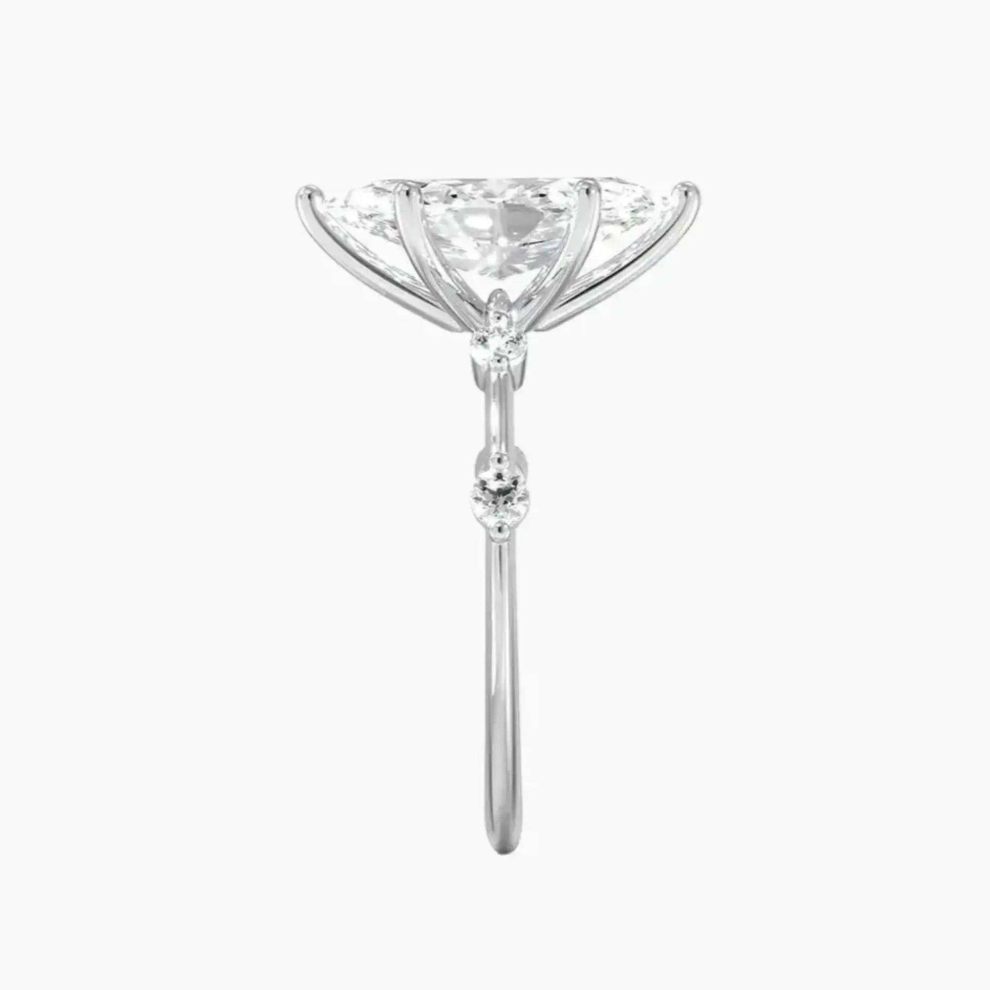 Cordelia 5 Carat Marquise Cut Solitaire Lab Grown Diamond Ring in Silver - View 3