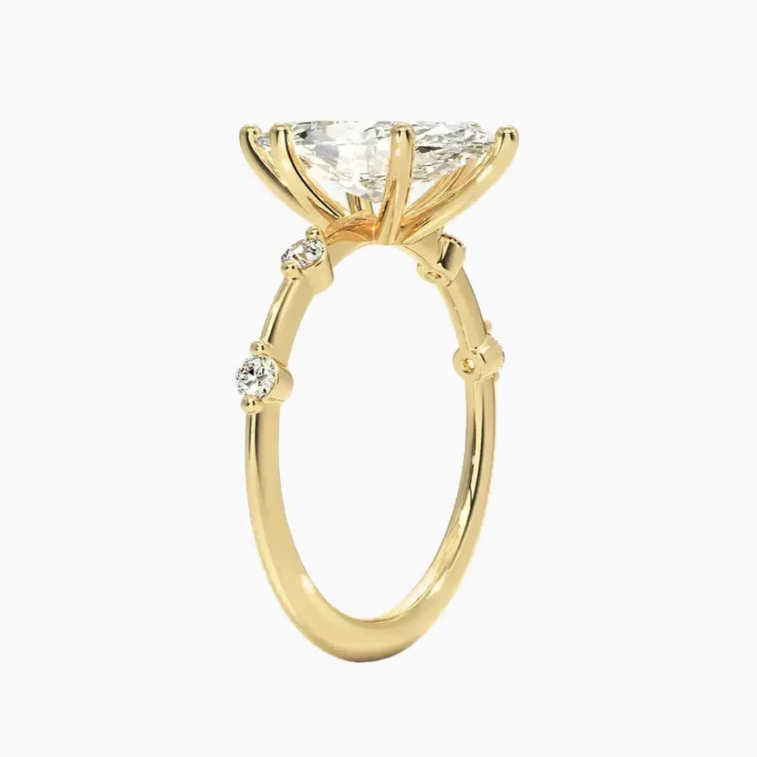 Cordelia 4.5 Carat Marquise Cut Solitaire Lab Grown Diamond Ring in 14K Yellow Gold - View 2