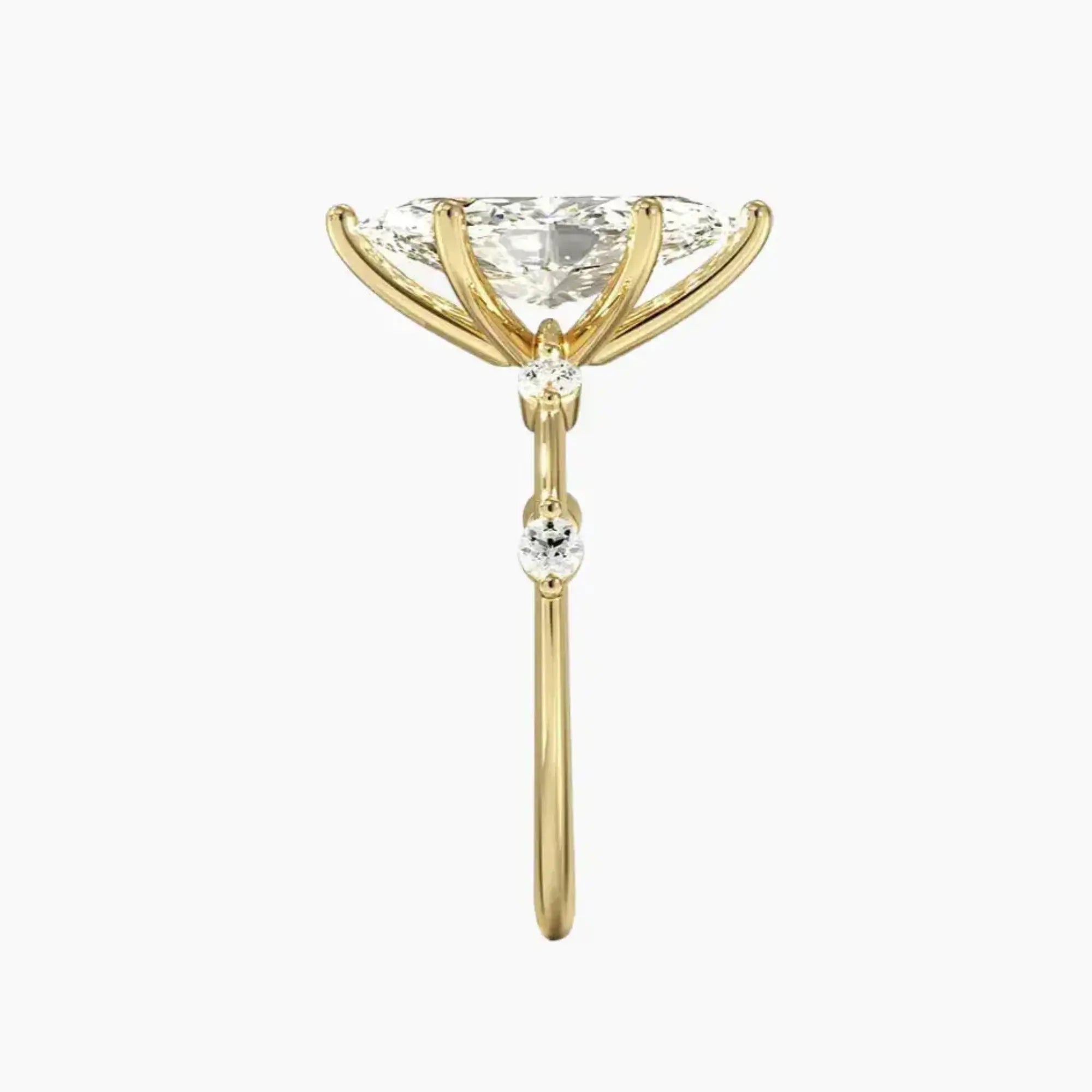 Cordelia 3.5 Carat Marquise Cut Solitaire Lab Grown Diamond Ring in Silver - View 9
