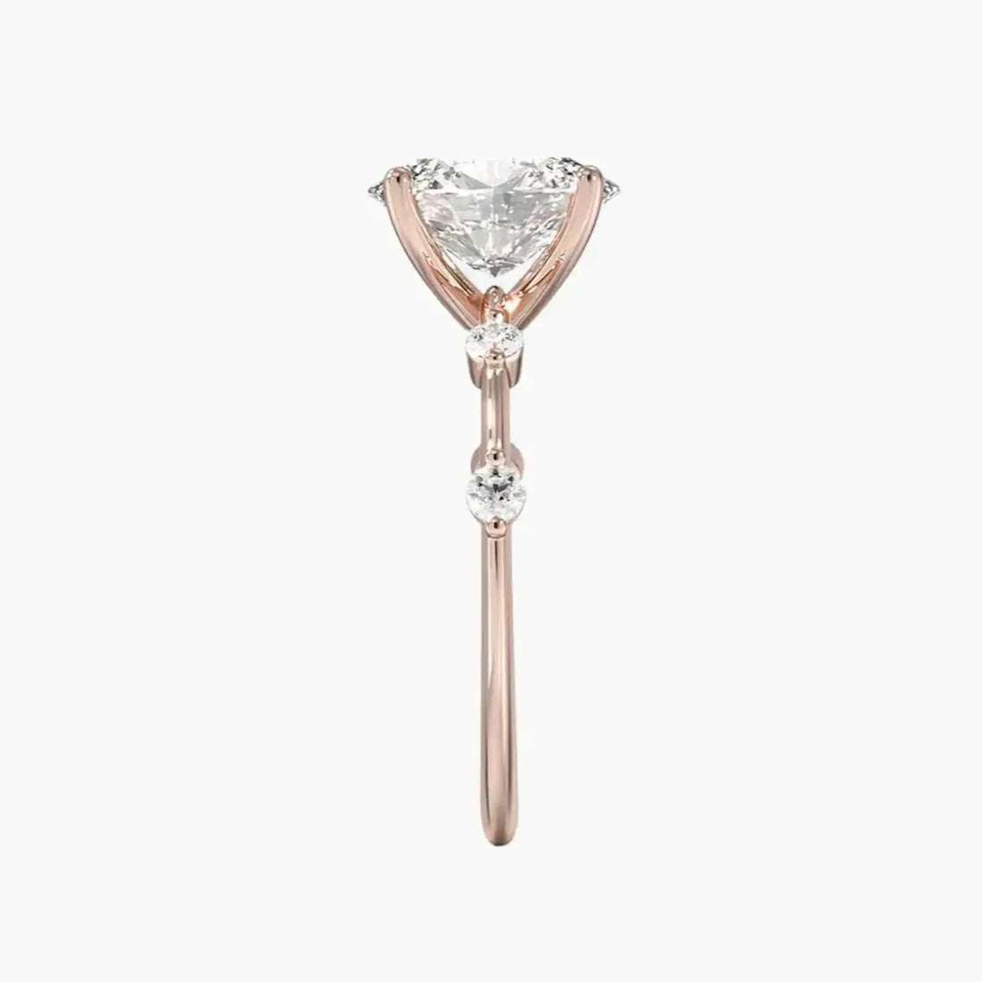 Cordelia 1 Carat Oval Cut Solitaire Lab Grown Diamond Ring in 14K Rose Gold - View 3