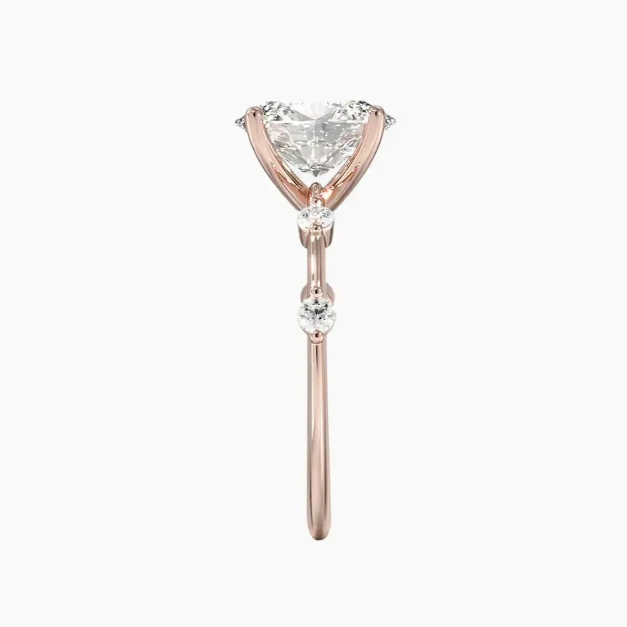 Cordelia 3 Carat Oval Cut Solitaire Lab Grown Diamond Ring in 18K White Gold - View 6