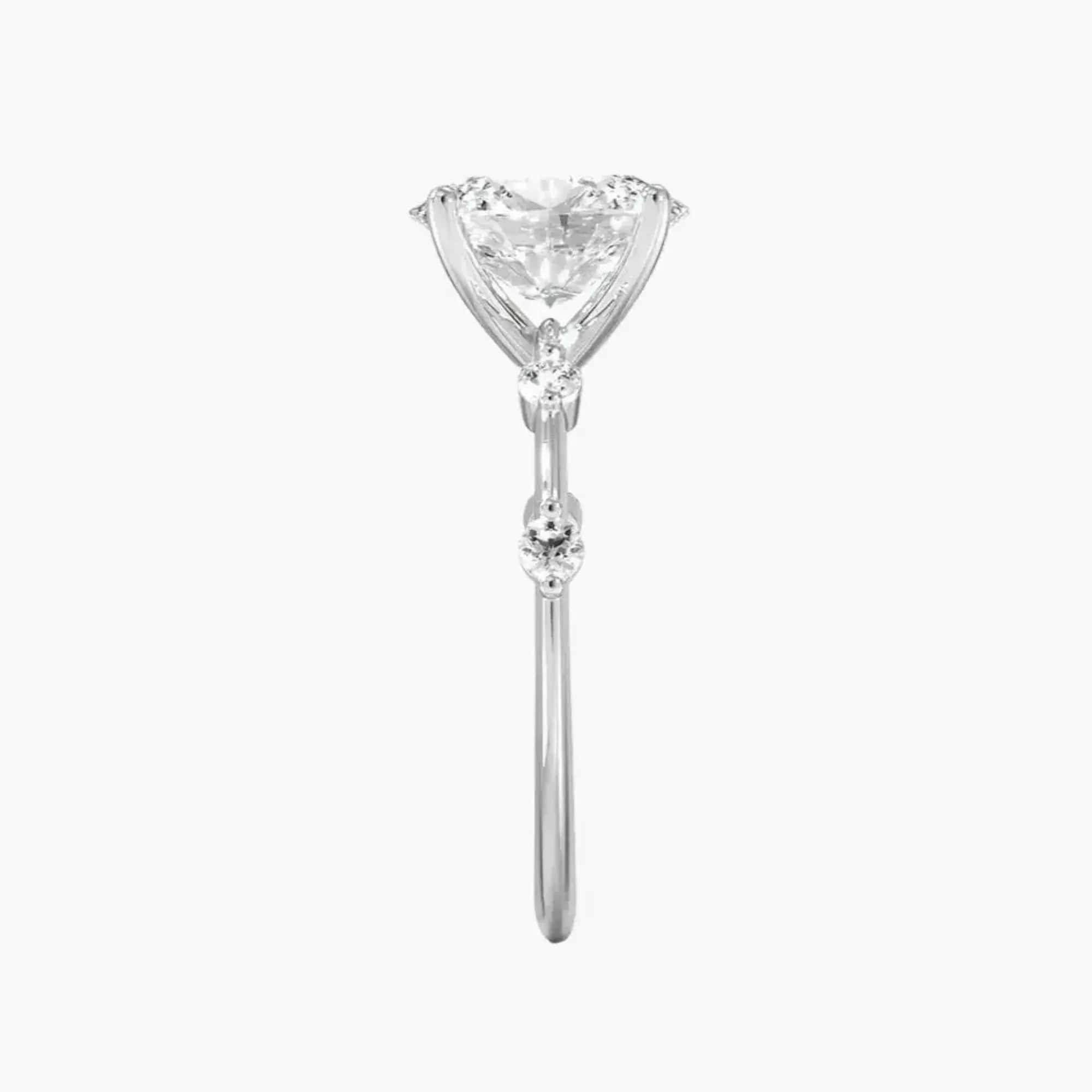 Cordelia 1.5 Carat Oval Cut Solitaire Lab Grown Diamond Ring in Silver - View 3