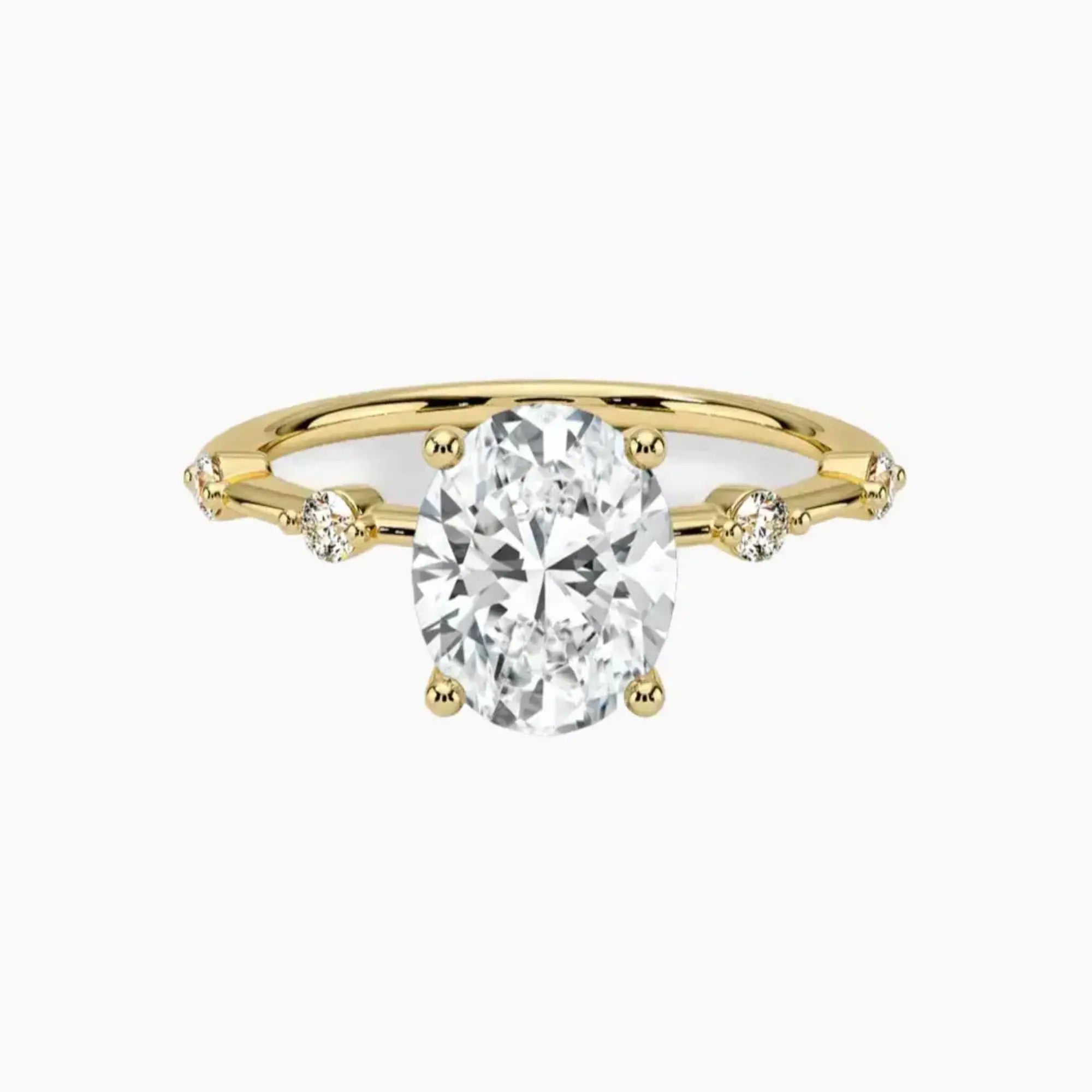 Sena Oval Designer 1.5 Carat Lab Grown Diamond Engagement Ring in 14K Rose Gold