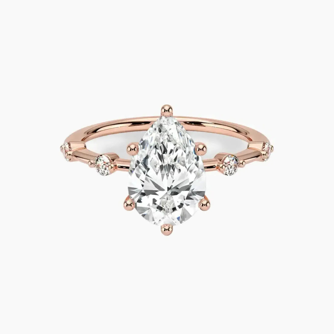 Cordelia 1.5 Carat Pear Cut Solitaire Lab Grown Diamond Ring in 14K Rose Gold