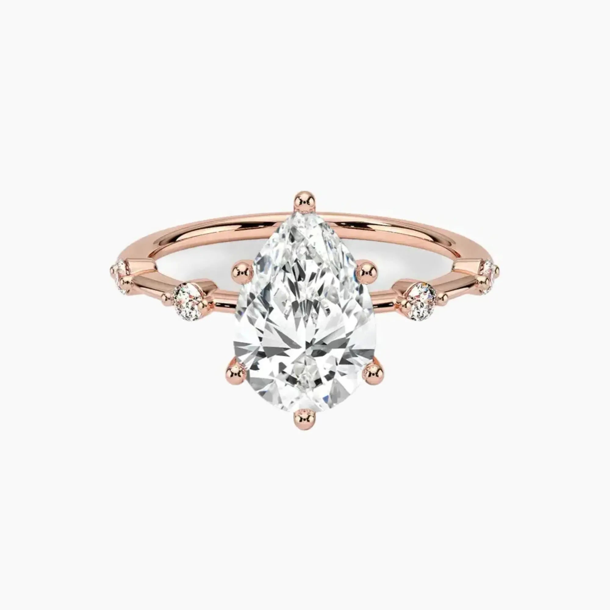 Cordelia 4.5 Carat Pear Cut Solitaire Lab Grown Diamond Ring in 10K Yellow Gold - View 7