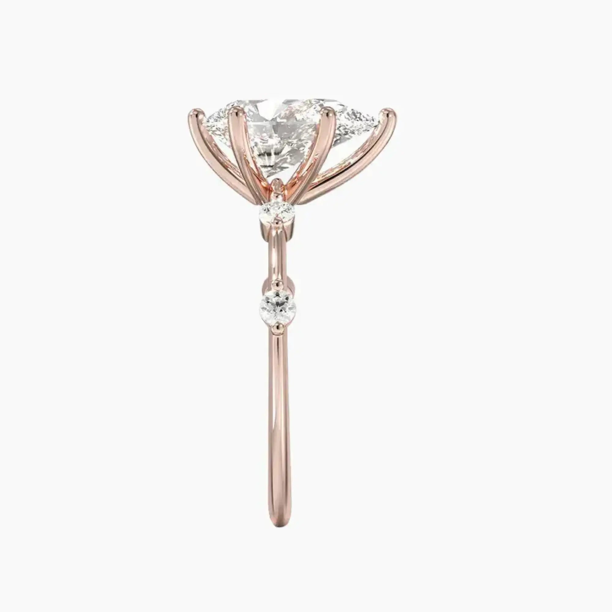 Cordelia 4.5 Carat Pear Cut Solitaire Lab Grown Diamond Ring in 14K White Gold - View 6
