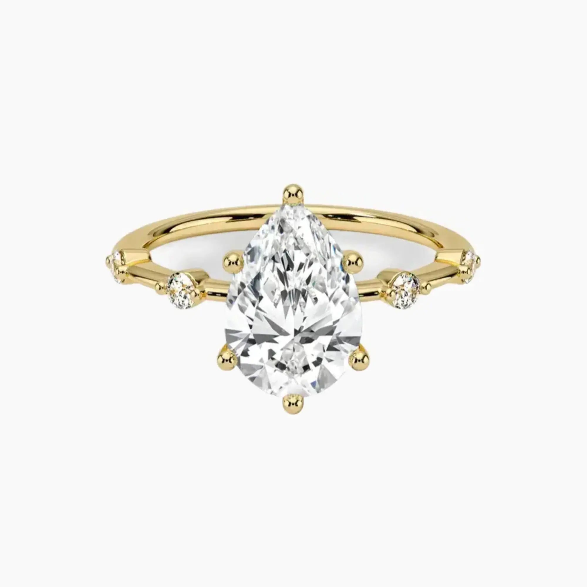 Cordelia 4.5 Carat Pear Cut Solitaire Lab Grown Diamond Ring in 14K Rose Gold - View 7