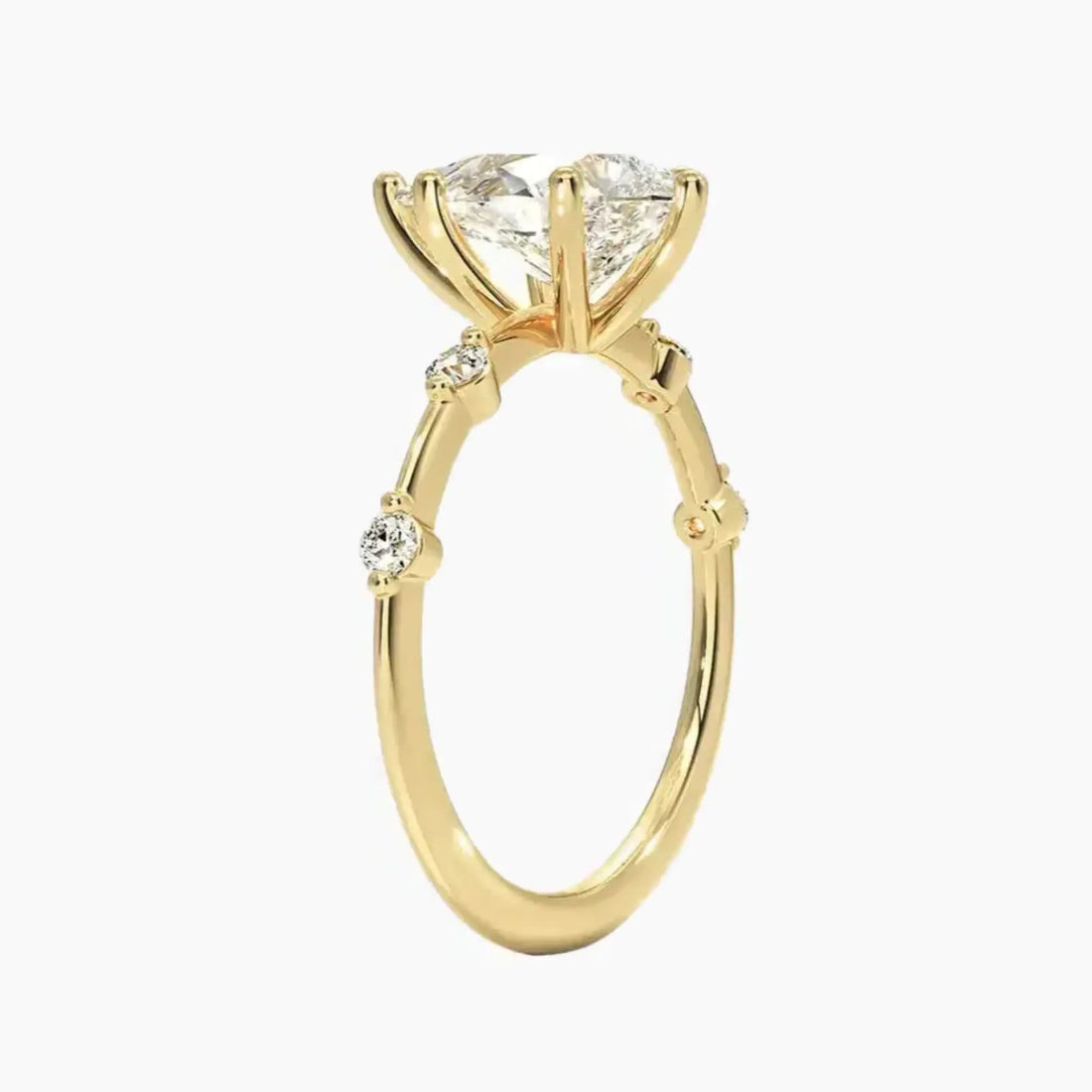 Cordelia 4 Carat Pear Cut Solitaire Lab Grown Diamond Ring in 10K Rose Gold - View 8