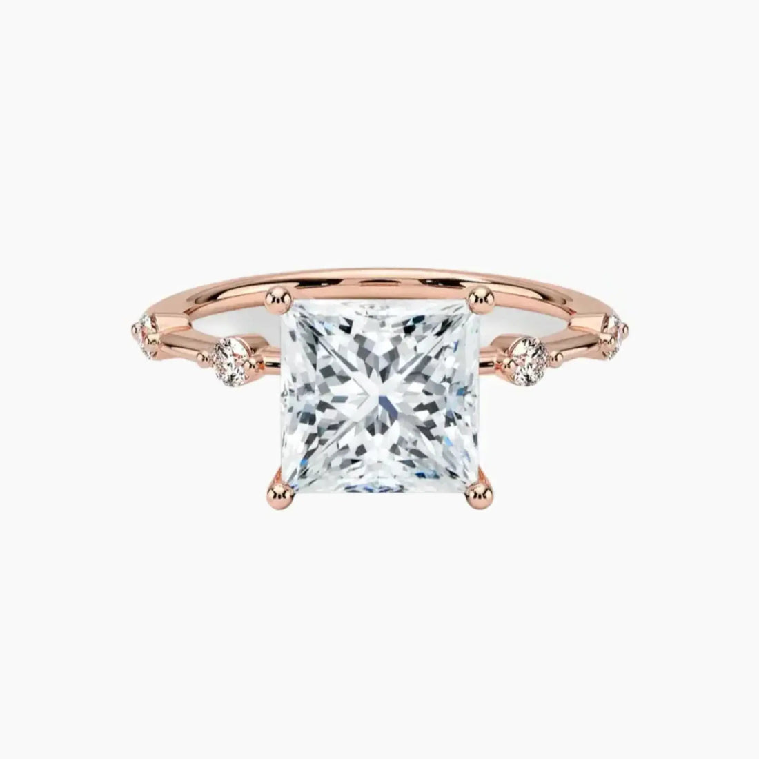 Cordelia 5 Carat Princess Cut Solitaire Lab Grown Diamond Ring in 14K White Gold - View 4