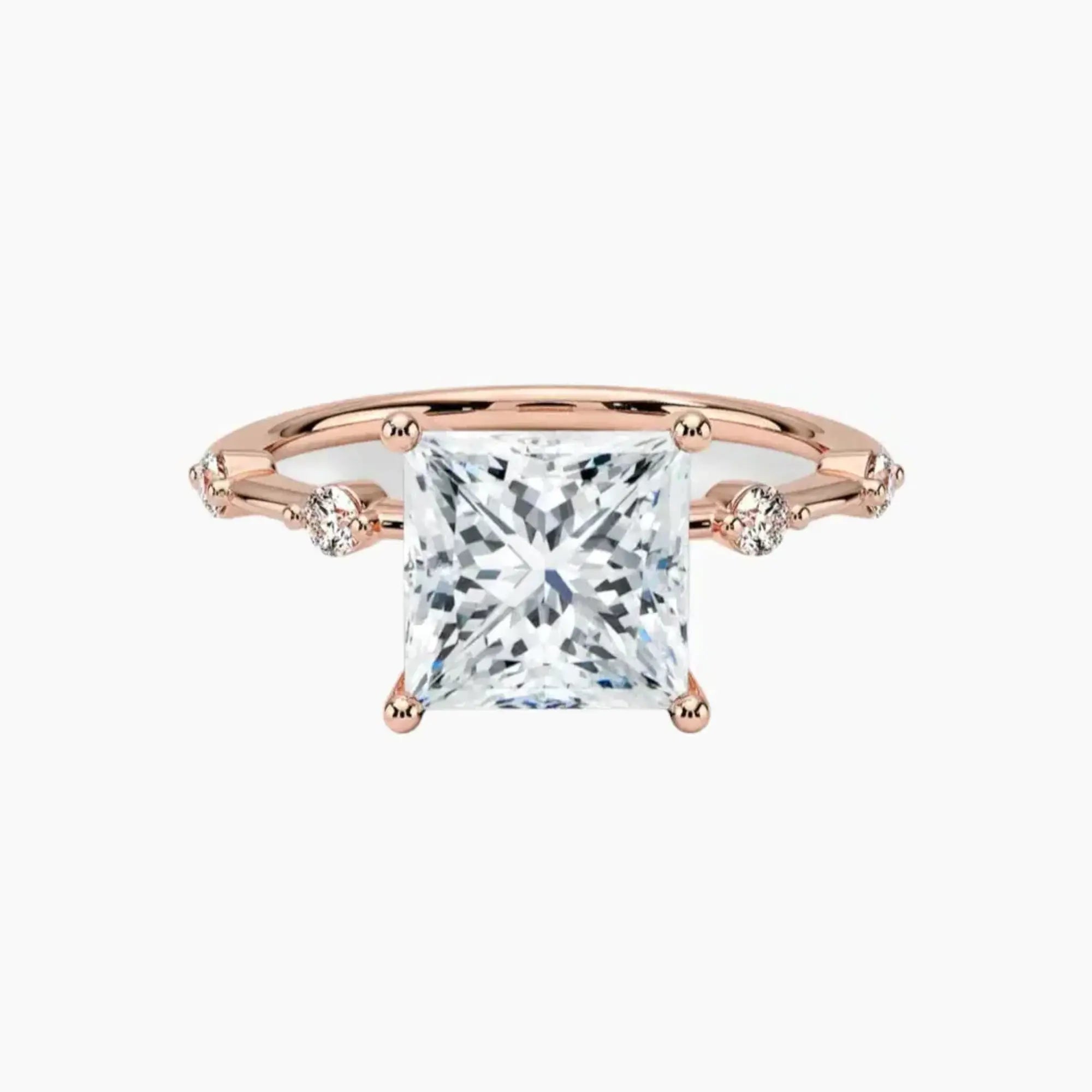 Cordelia 2.5 Carat Princess Cut Solitaire Lab Grown Diamond Ring in 18K Rose Gold