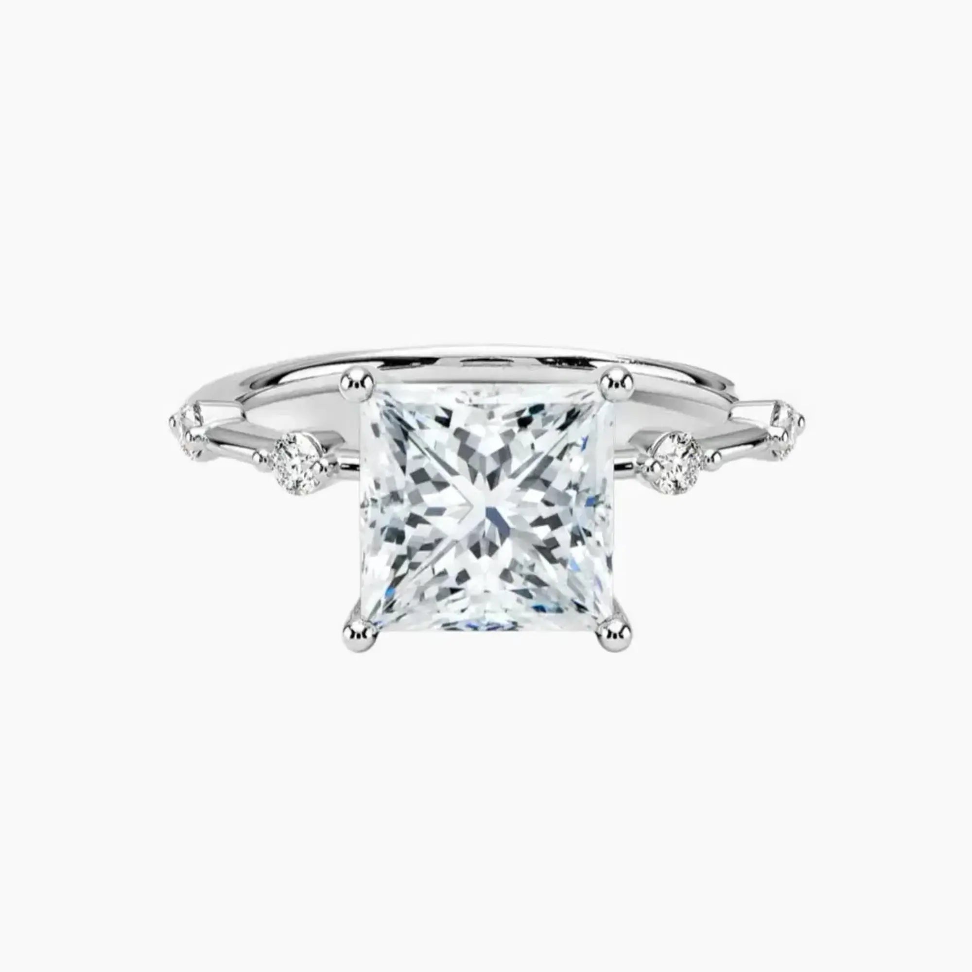 Cordelia 2 Carat Princess Cut Solitaire Lab Grown Diamond Ring in 14K Yellow Gold - View 4