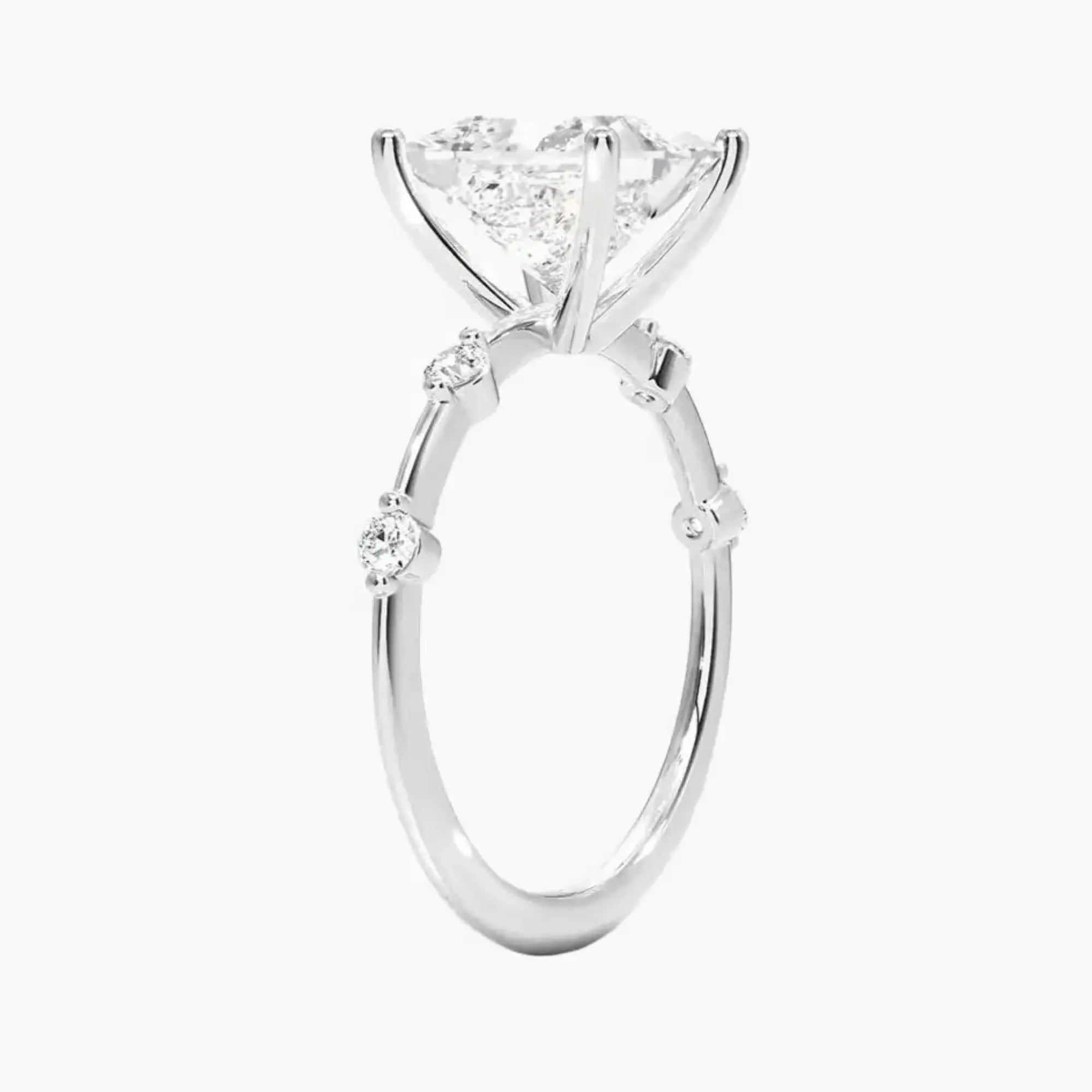 Cordelia 3.5 Carat Princess Cut Solitaire Lab Grown Diamond Ring in 14K Rose Gold - View 5