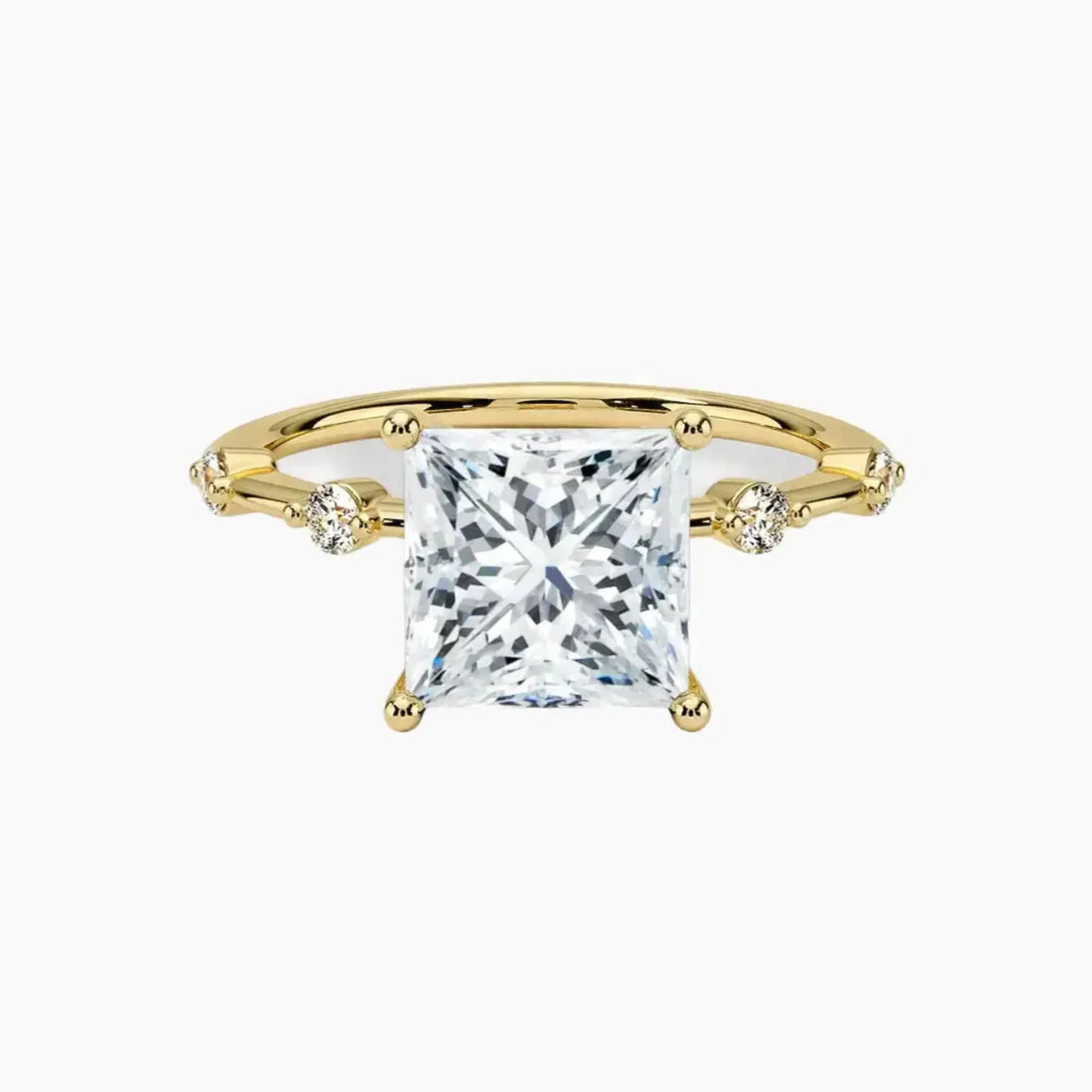 Cordelia 2 Carat Princess Cut Solitaire Lab Grown Diamond Ring in 18K Yellow Gold