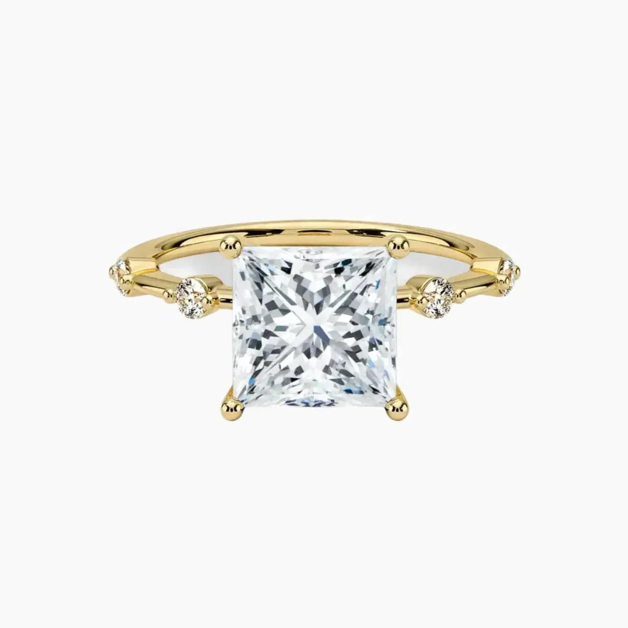 Cordelia 5 Carat Princess Cut Solitaire Lab Grown Diamond Ring in 18K Rose Gold - View 7