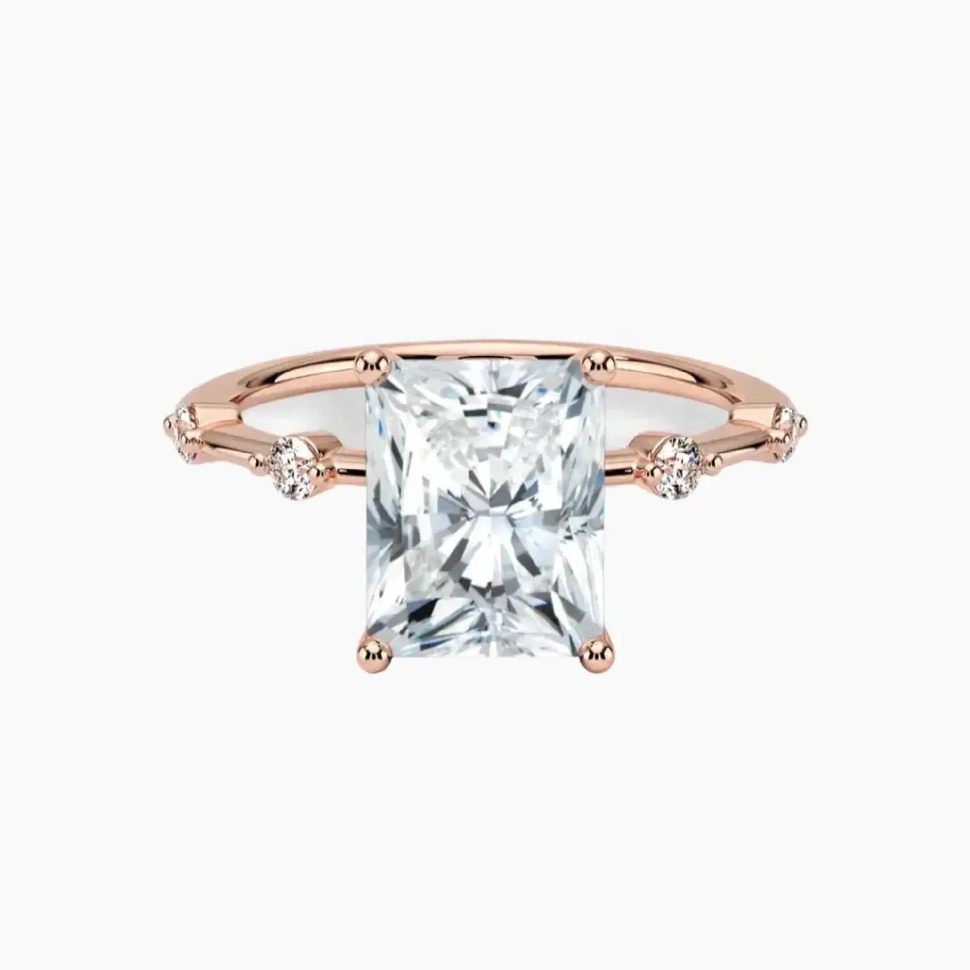 Cordelia 1 Carat Radiant Cut Solitaire Lab Grown Diamond Ring in 10K Rose Gold
