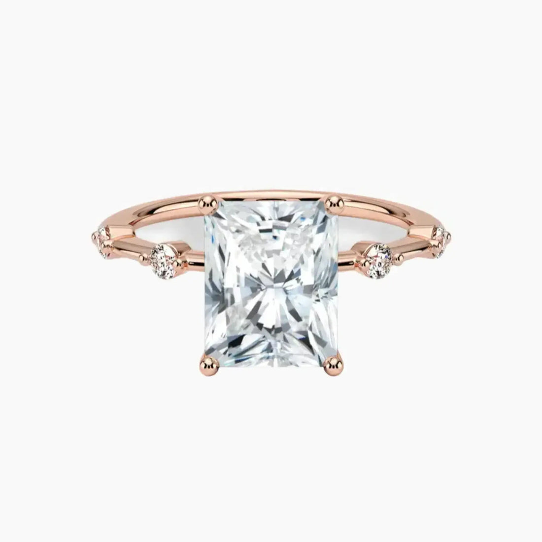 Cordelia 4 Carat Radiant Cut Solitaire Lab Grown Diamond Ring in Silver - View 4