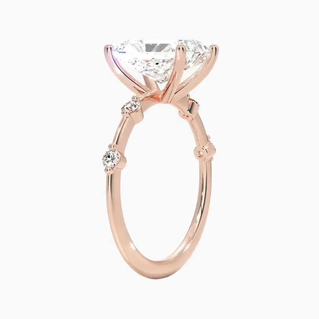 Cordelia 5 Carat Radiant Cut Solitaire Lab Grown Diamond Ring in Silver - View 5