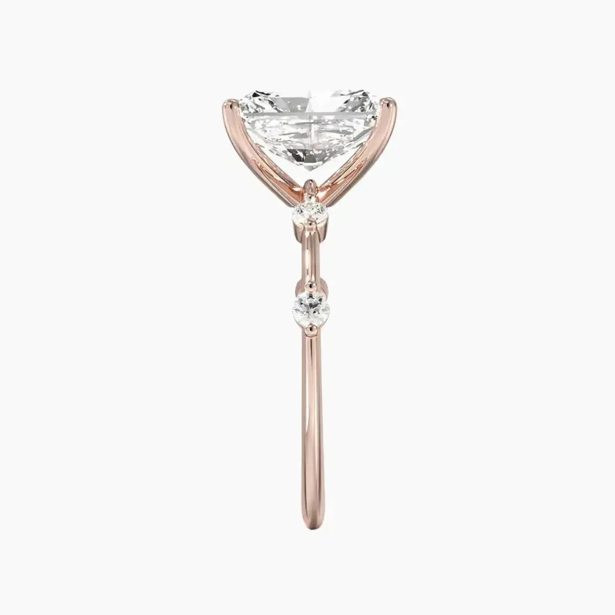 Cordelia 4 Carat Radiant Cut Solitaire Lab Grown Diamond Ring in 10K Rose Gold - View 3
