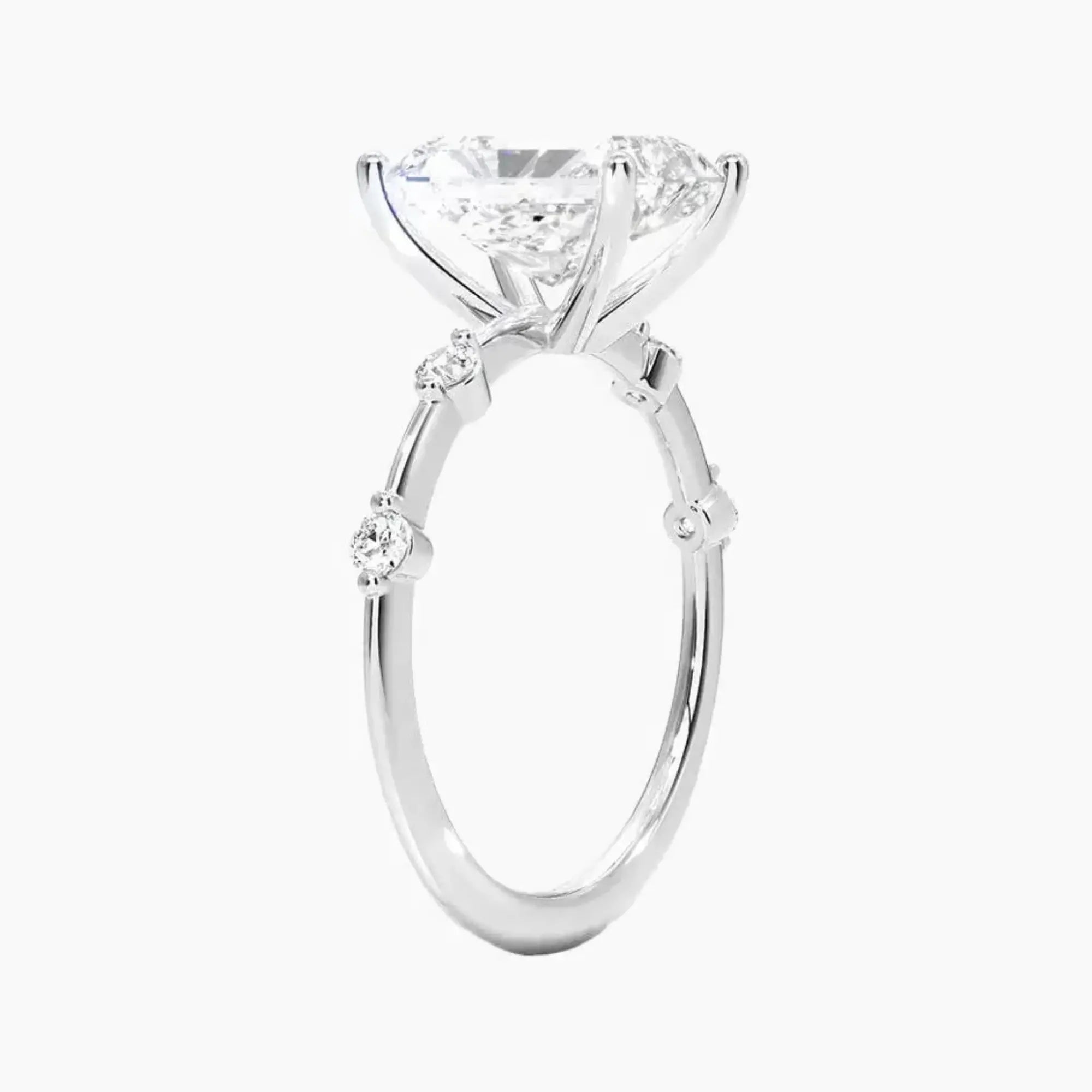 Cordelia 4 Carat Radiant Cut Solitaire Lab Grown Diamond Ring in 10K Rose Gold - View 5