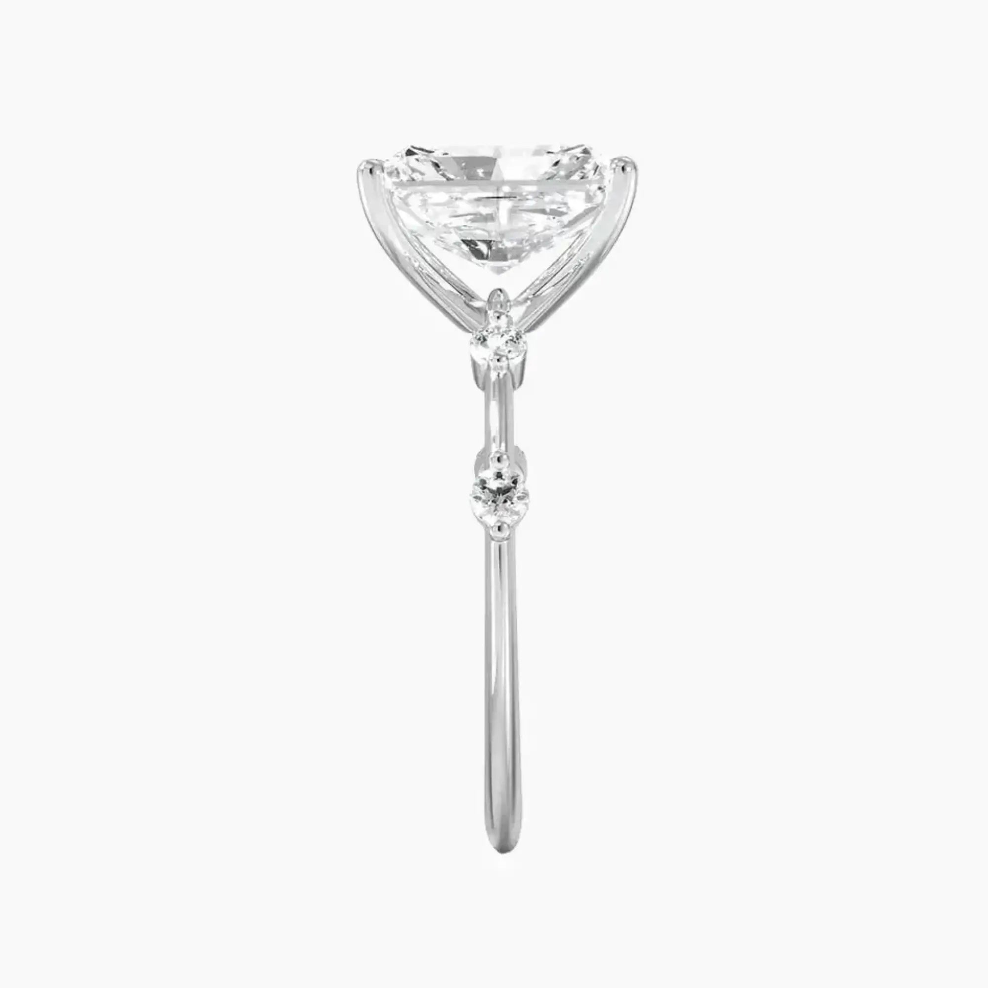 Cordelia 2 Carat Radiant Cut Solitaire Lab Grown Diamond Ring in Silver - View 3