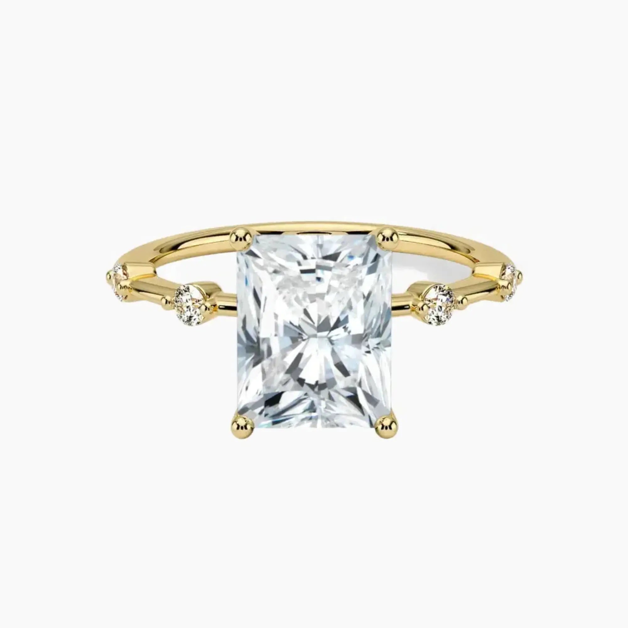 Cordelia 4.5 Carat Radiant Cut Solitaire Lab Grown Diamond Ring in 14K White Gold - View 7