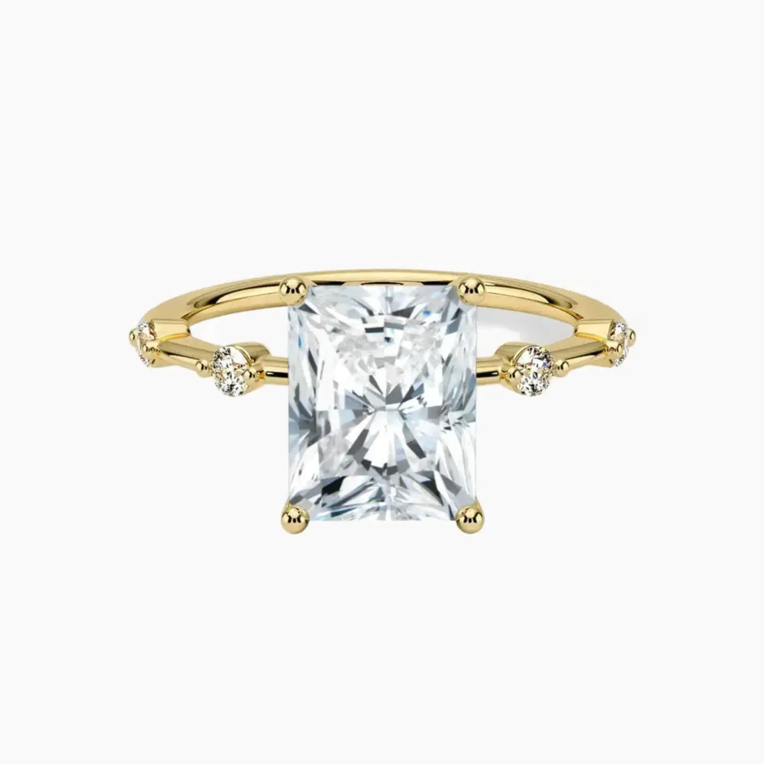 Cordelia 2 Carat Radiant Cut Solitaire Lab Grown Diamond Ring in Silver - View 7