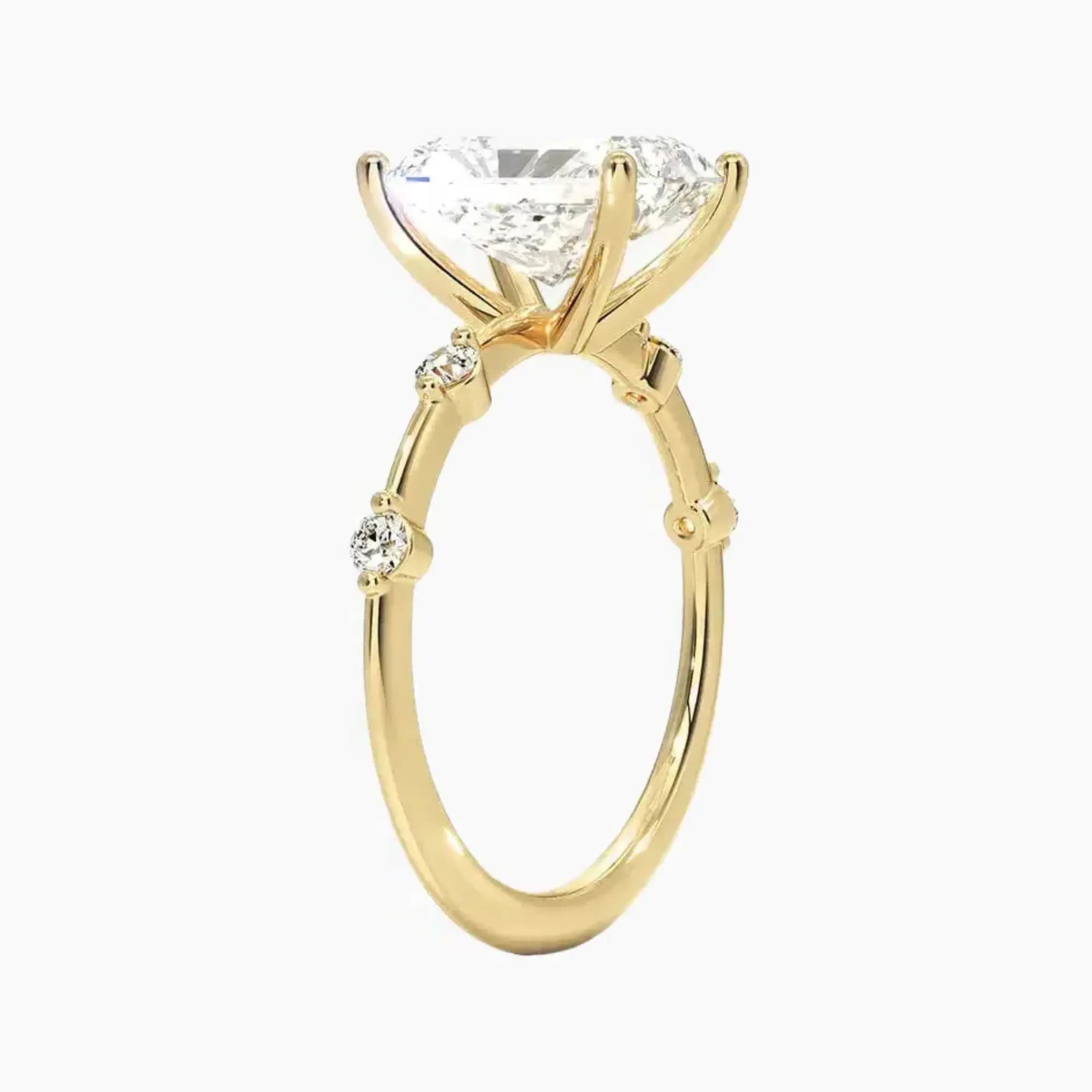 Cordelia 4.5 Carat Radiant Cut Solitaire Lab Grown Diamond Ring in 10K White Gold - View 8