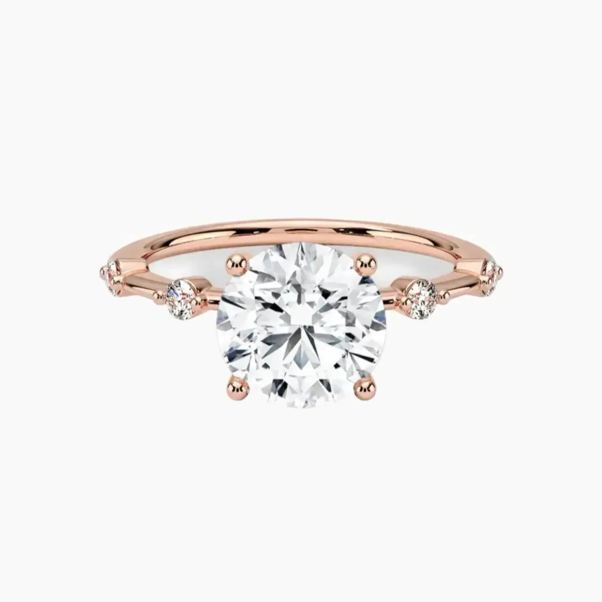 Cordelia 4 Carat Round Cut Solitaire Lab Grown Diamond Ring in 14K Yellow Gold - View 7
