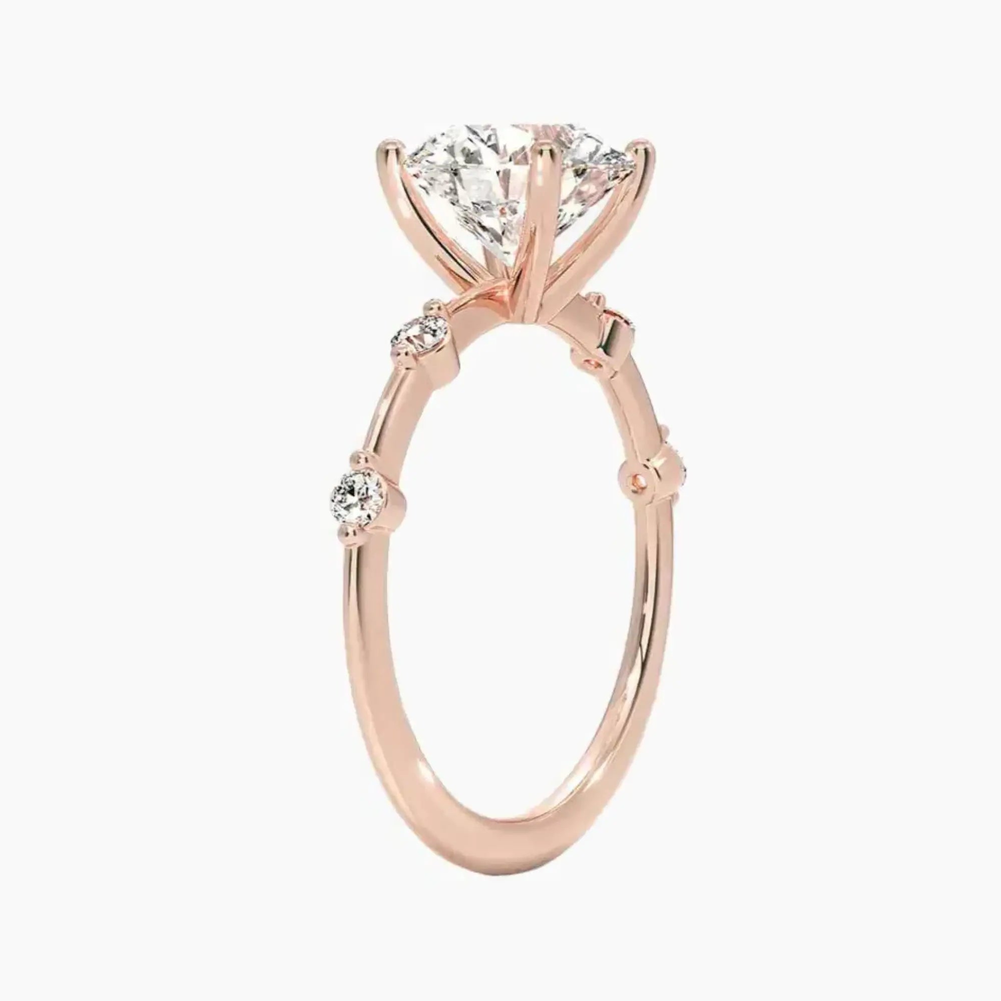 Cordelia 2 Carat Round Cut Solitaire Lab Grown Diamond Ring in 14K Yellow Gold - View 8