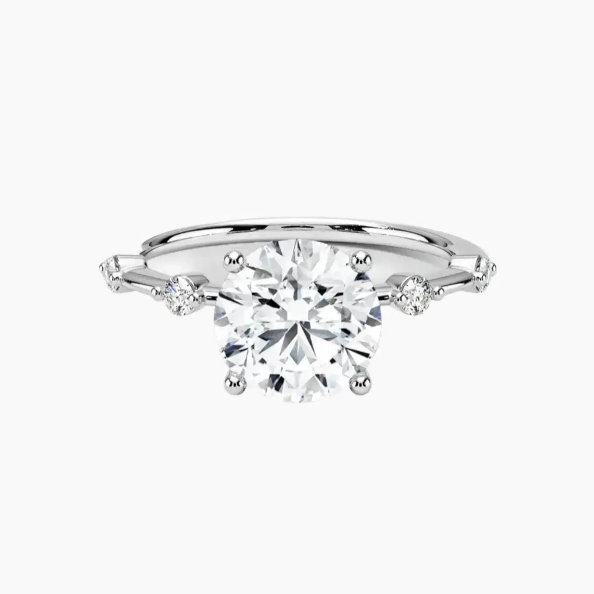 Cordelia 1 Carat Round Cut Solitaire Lab Grown Diamond Ring in 18K Yellow Gold - View 4