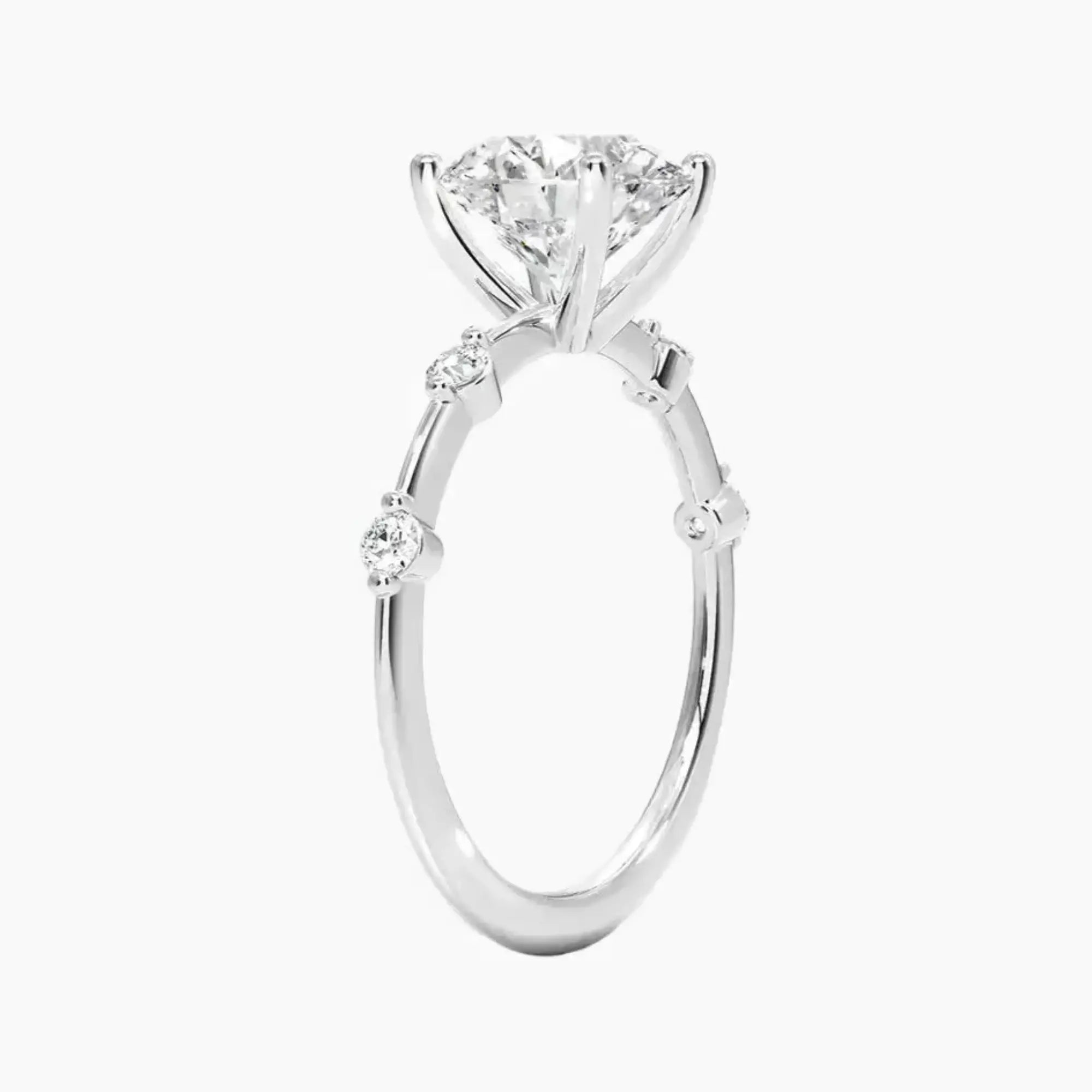Cordelia 1.5 Carat Round Cut Solitaire Lab Grown Diamond Ring in 18K White Gold - View 2
