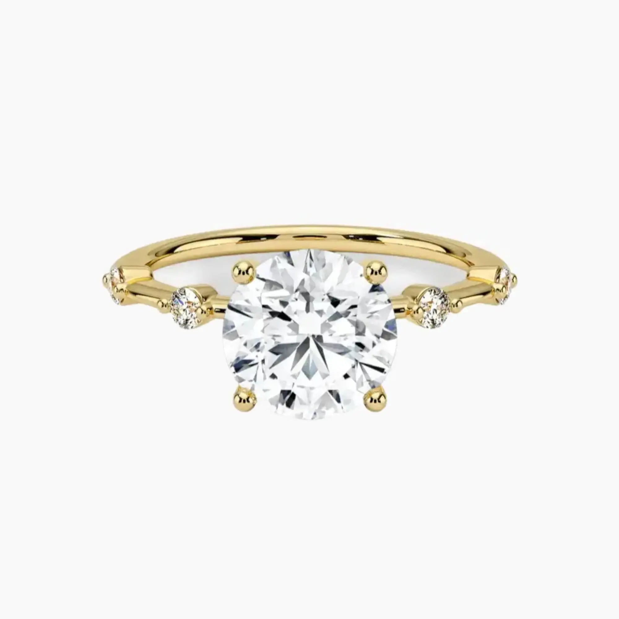 Cordelia 1.5 Carat Round Cut Solitaire Lab Grown Diamond Ring in 14K Yellow Gold